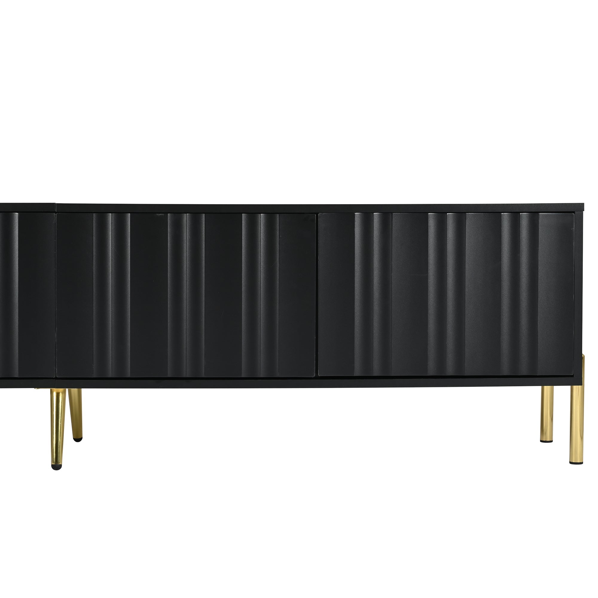 Logidon Zwart TV-meubel met Gouden Tafelpoten 190 cm