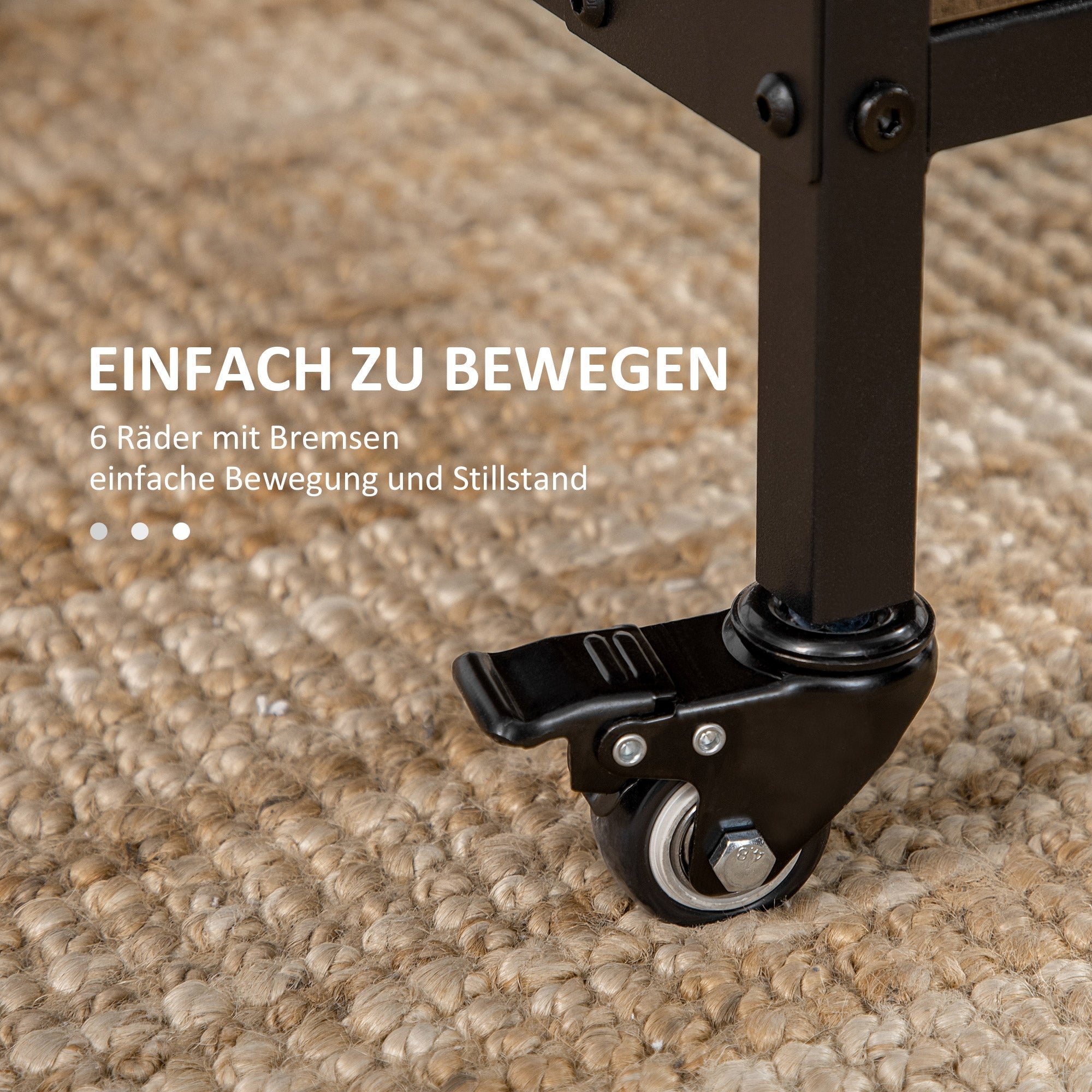 Logidon opklapbare eettafel mobiel voor 6 personen 130x80 cm lichtbruin