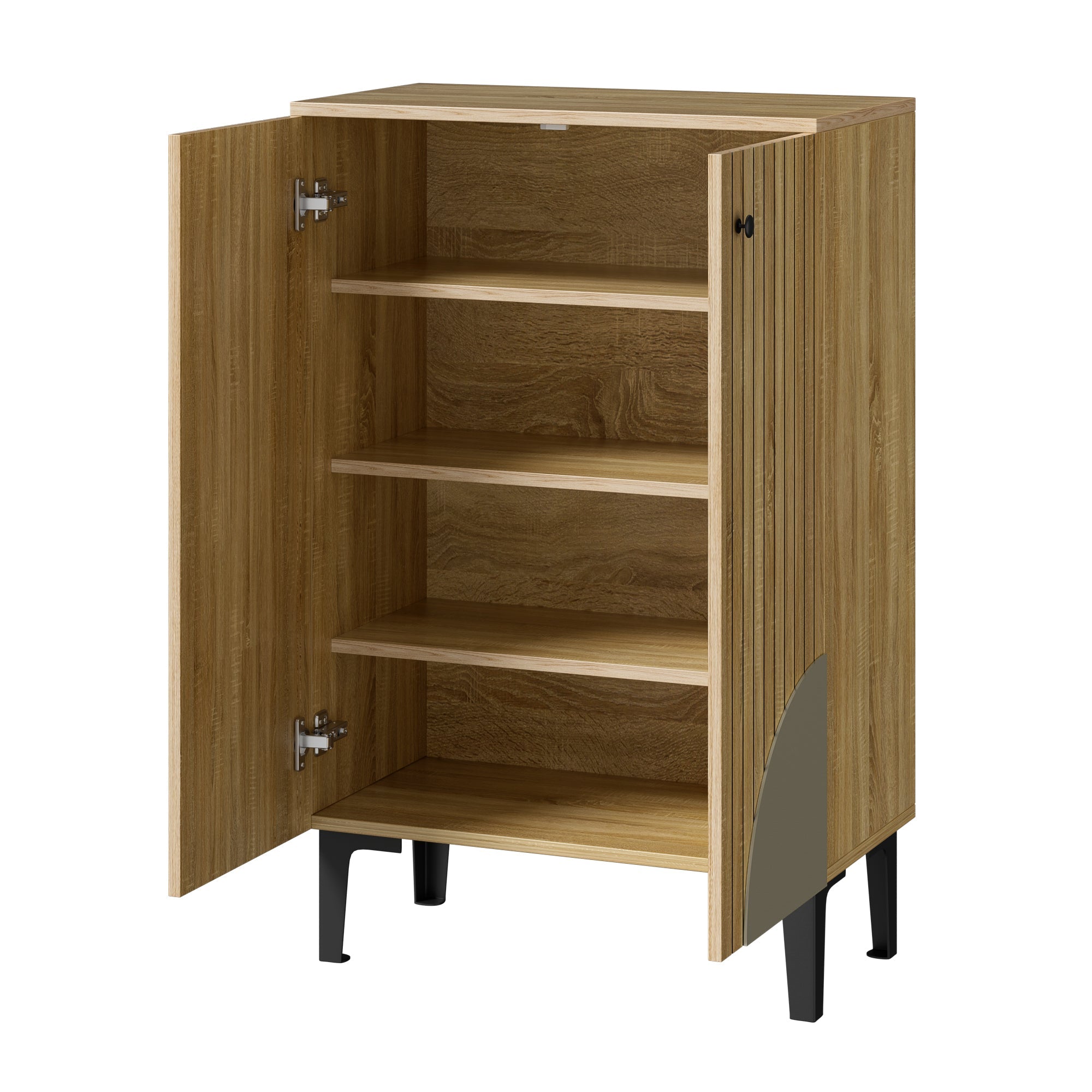 Logidon moderne schoenenkast van natuurlijk hout, ruimtebesparende organizer