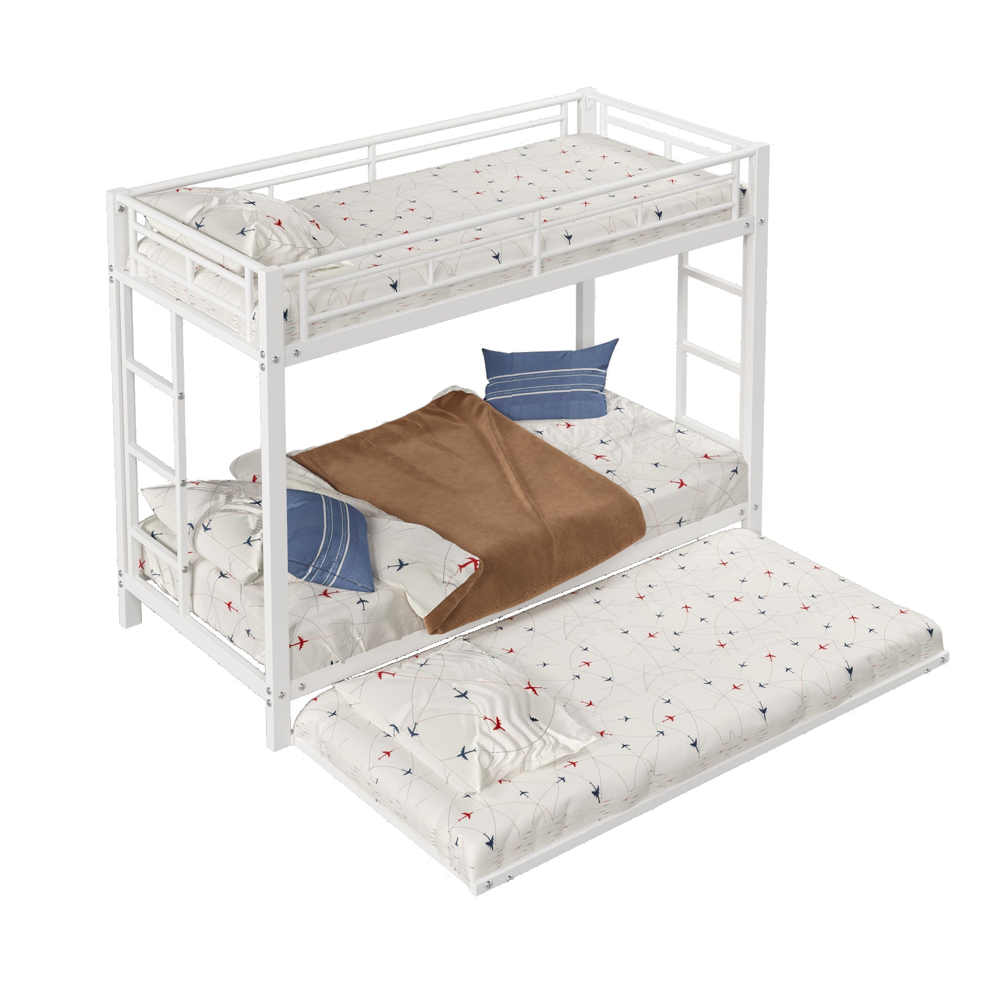 Logidon stapelbed 90x200 cm wit uitschuifbaar bed EN747 gecertificeerd