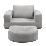 Logidon gecomprimeerde slaapbank futon grijs fluweel met kussen