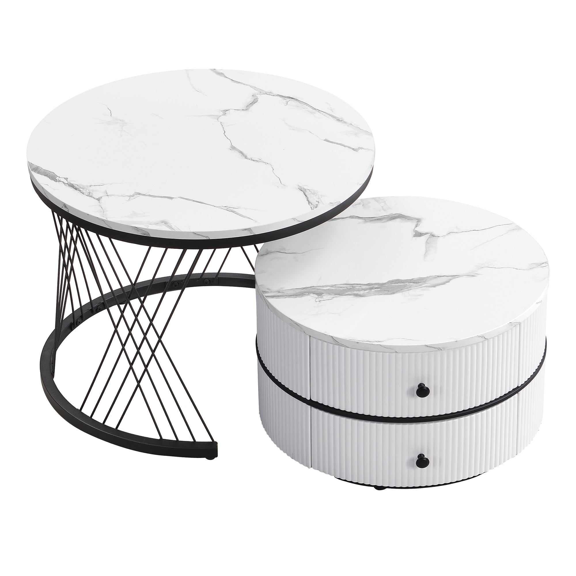Logidon Elegant Nest salontafelset wit, 2-delig, 60x60/50x50