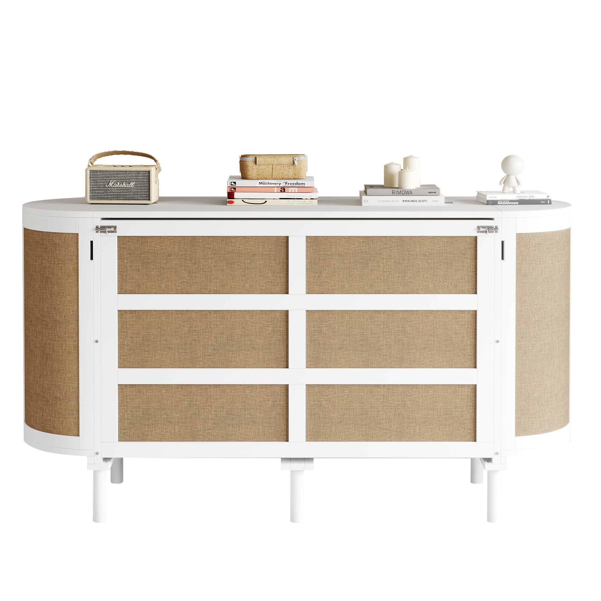 Logidon opklapbed 140x200 cm met lattenbodem, opbergvakken, wit
