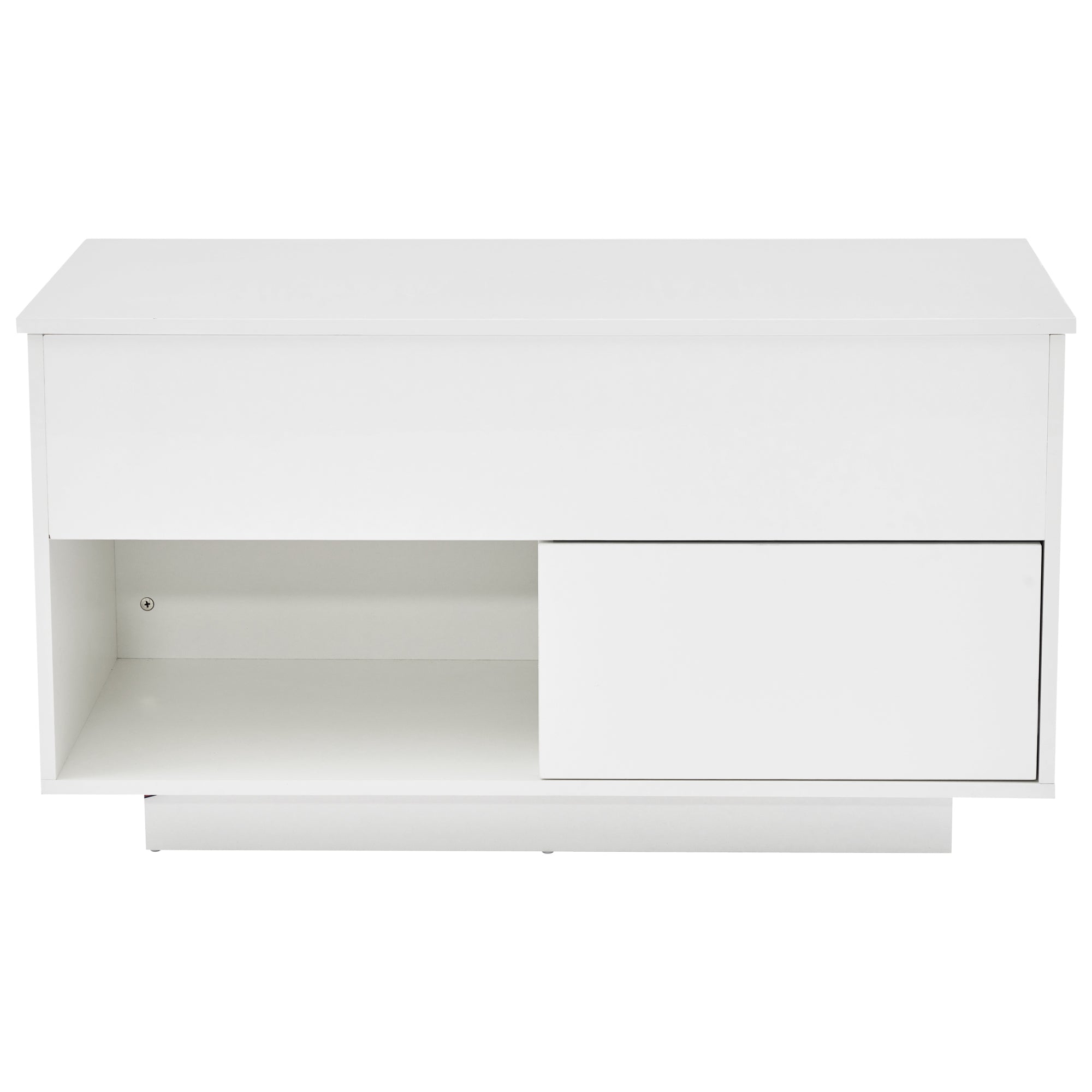 Logidon hoogglans hefsalontafel 100 x 50 cm witte LED-verlichting