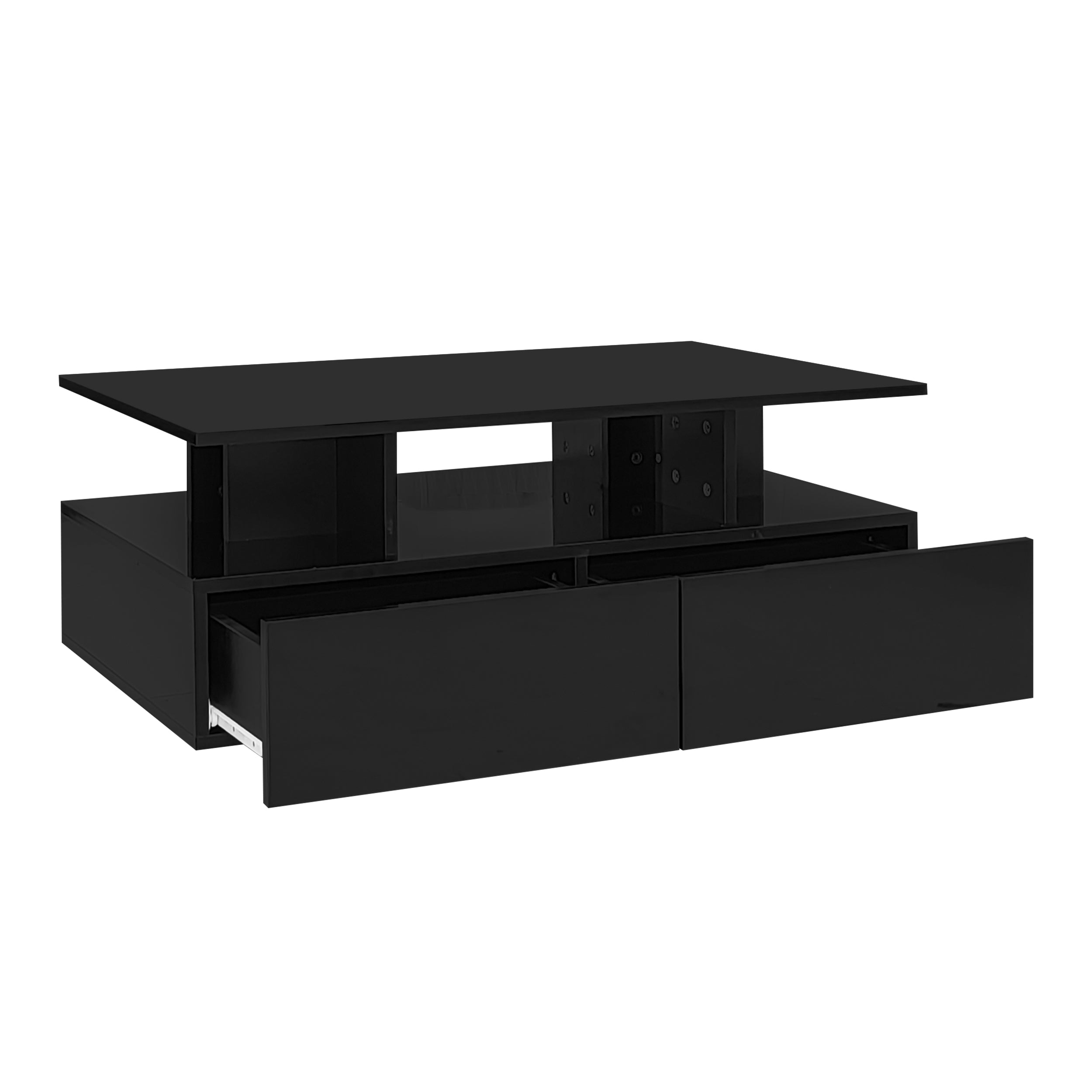 Logidon LED-verlichting salontafel met 2 lades 90x55x41 cm