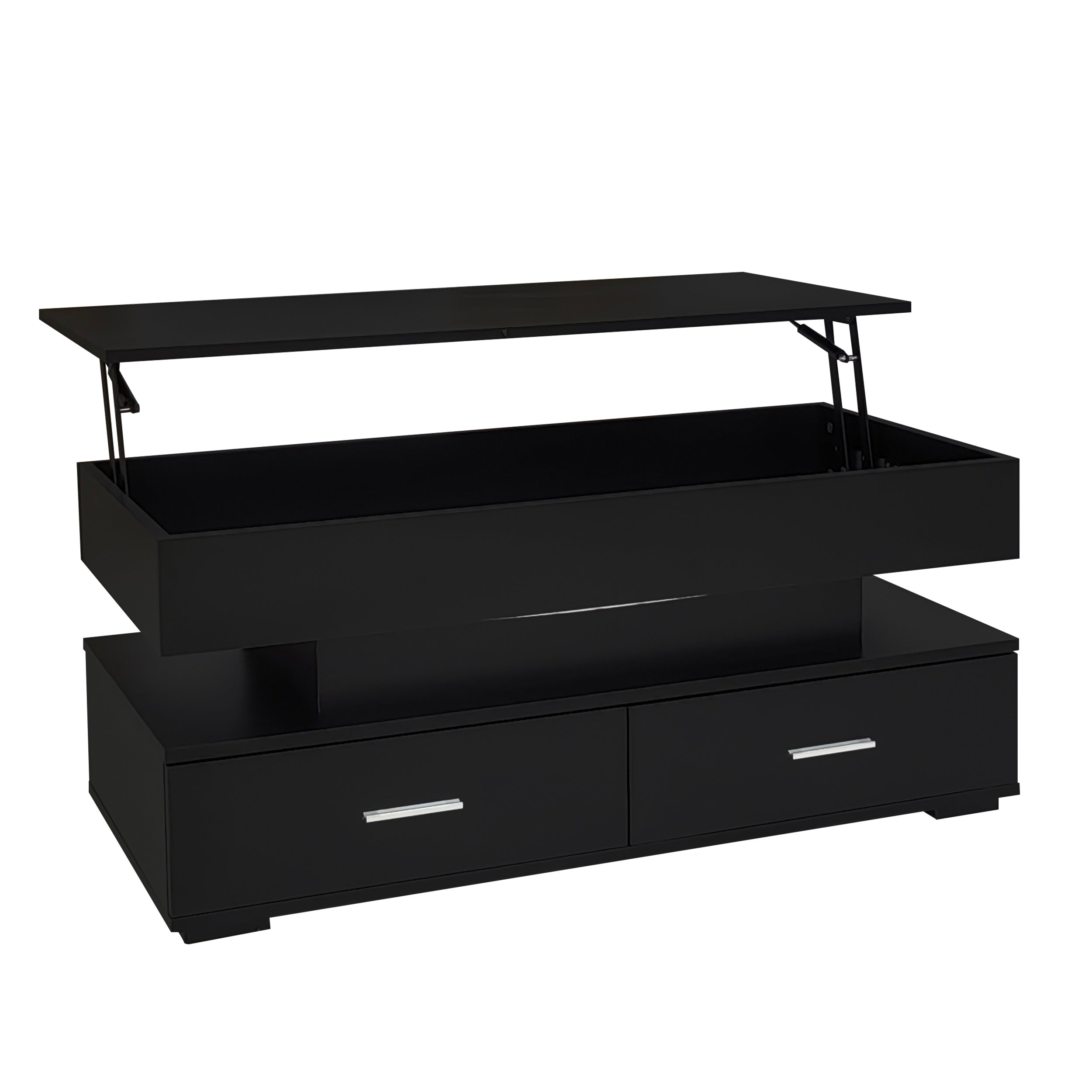 Logidon Verstelbare Salontafel 100x50x44 cm Zwart LED Verlichting