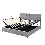 Logidon gestoffeerd bed 180x200 cm grijs hydraulische opbergruimte