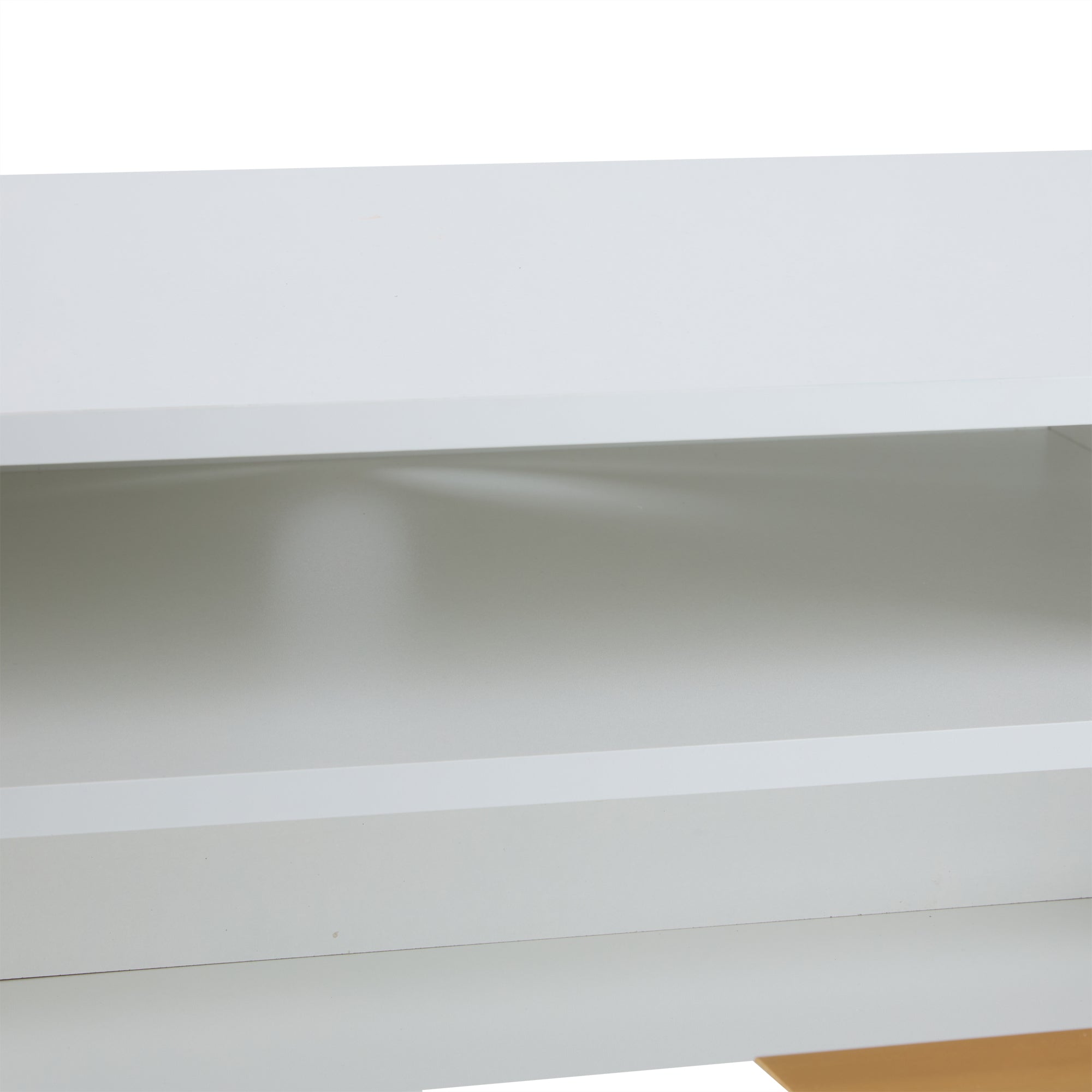 Logidon White TV Stand with Honeycomb Pattern and Storage Space for up to 80 Inches