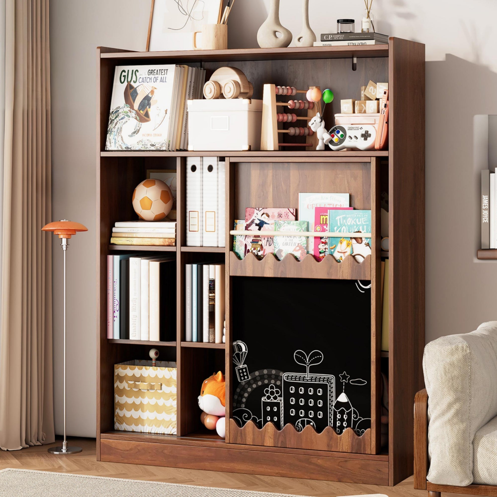 Logidon boekenkast met plank 120 x 38,5 x 151,5 cm walnoot