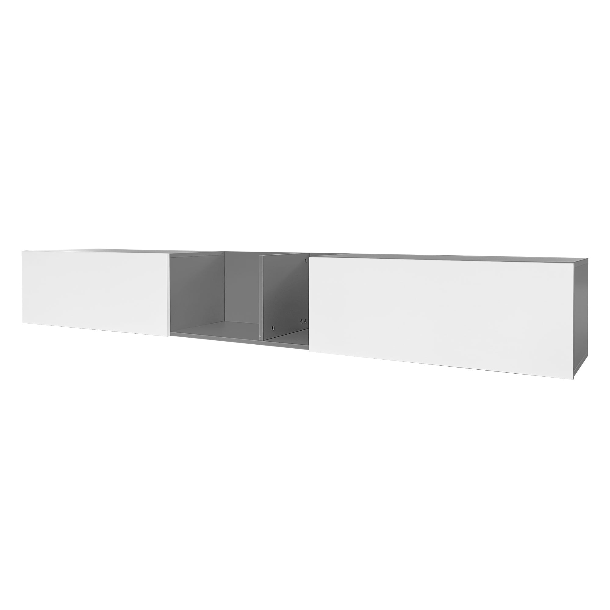 Logidon TV-meubel 170 cm hoogglans zwart glasplank LED