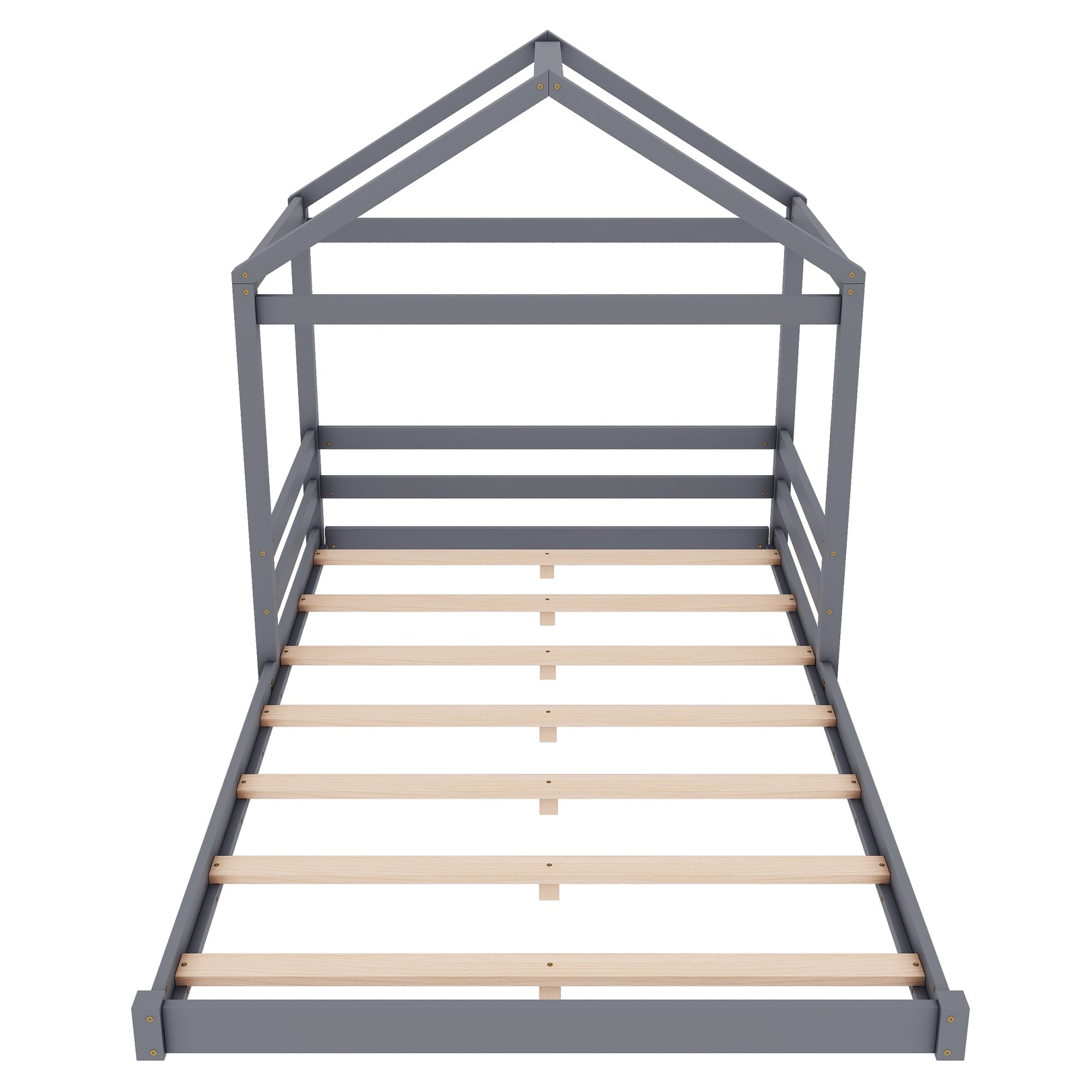 Logidon huisbed 140x200 grijs gemaakt van grenenhout met lattenbodem