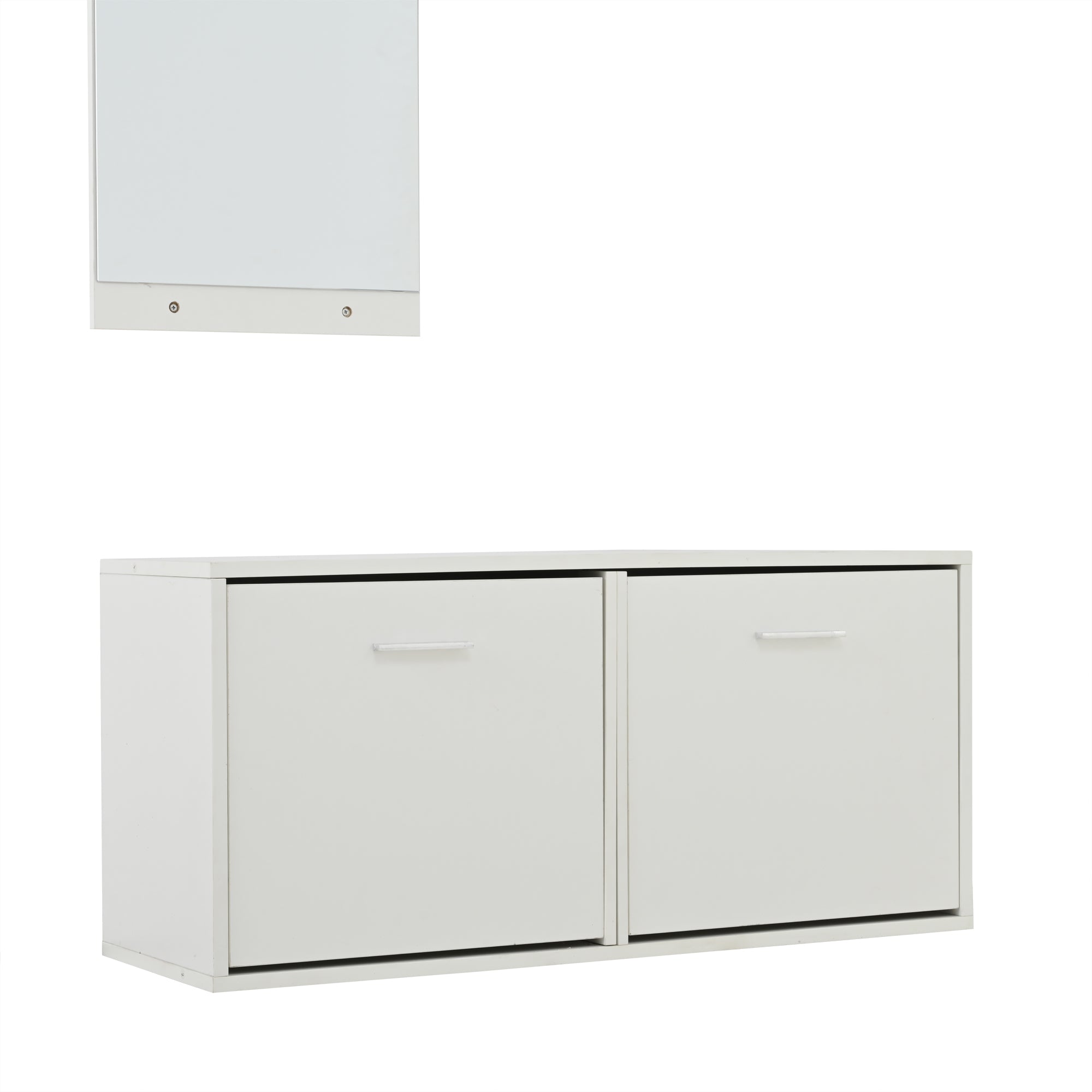 Logidon kledingkastset 4-delige spiegel schoenenkast wit 90x30x41,5 cm