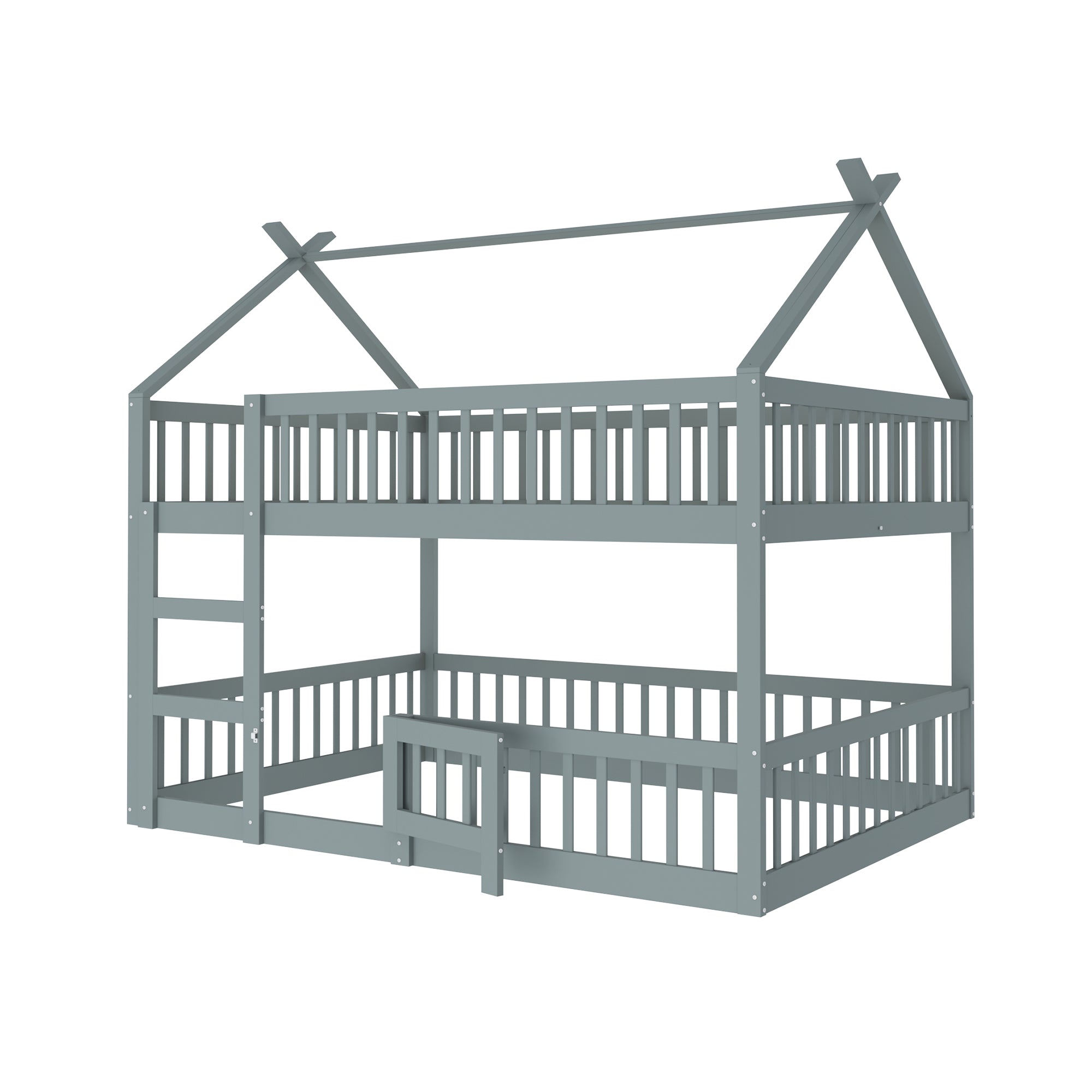 Logidon Kinderstapelbed 140x200 grijs met trap Loft Design