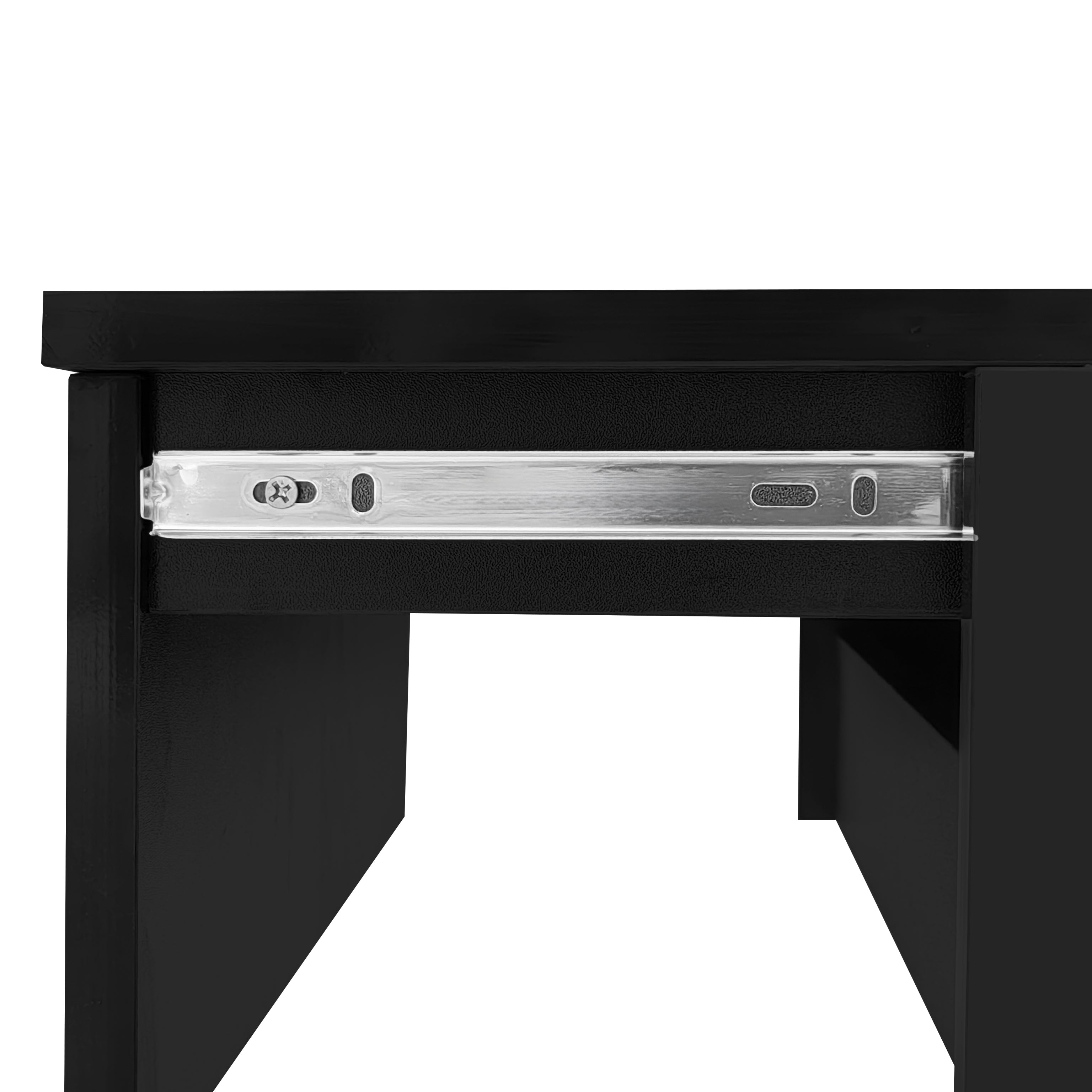 Logidon hoogglans liftsalontafel zwart 100x50x45 cm LED-verlichting
