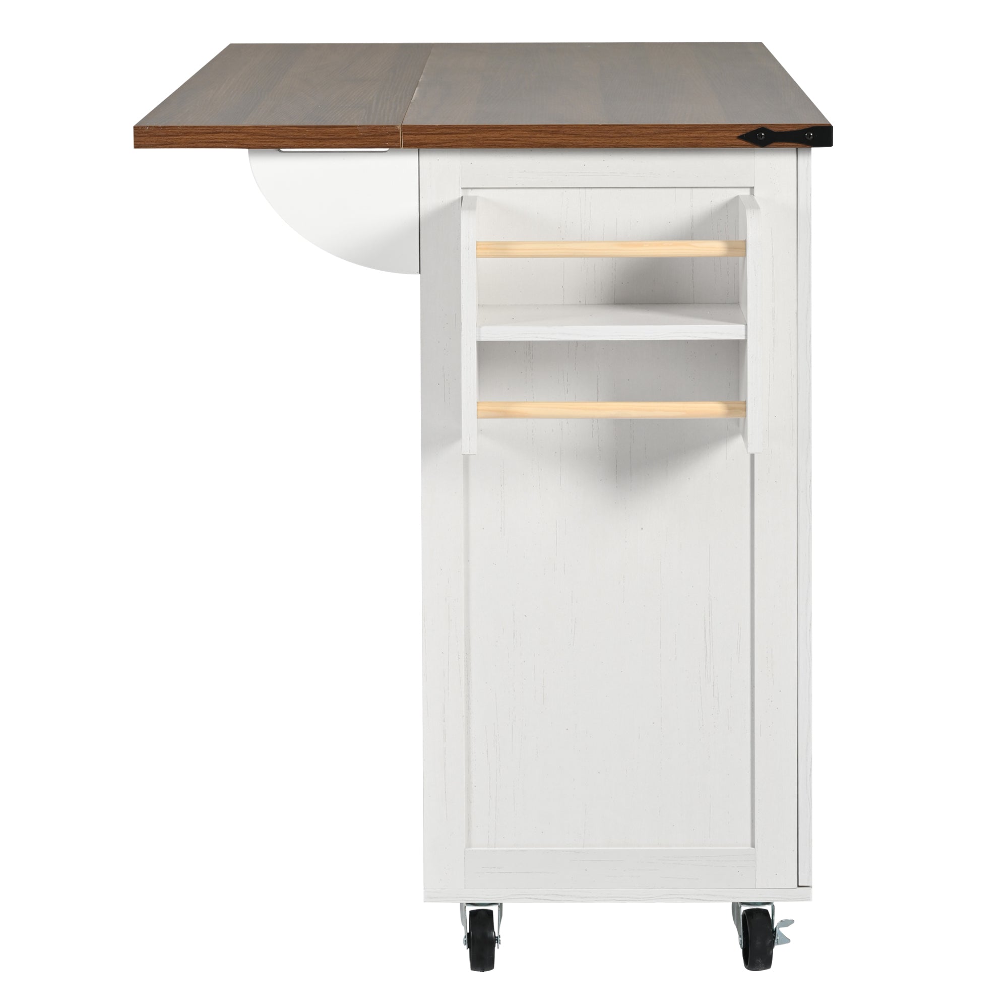 Logidon kitchen island with extendable worktop beige MDF 140 x 45 cm