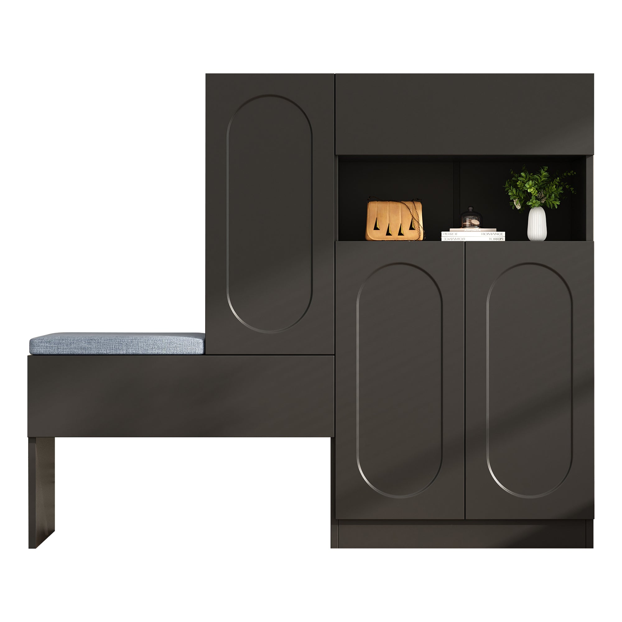 Logidon Trendy 2-in-1 Schoenenkast Zwart 130x35x110 cm Soft Close