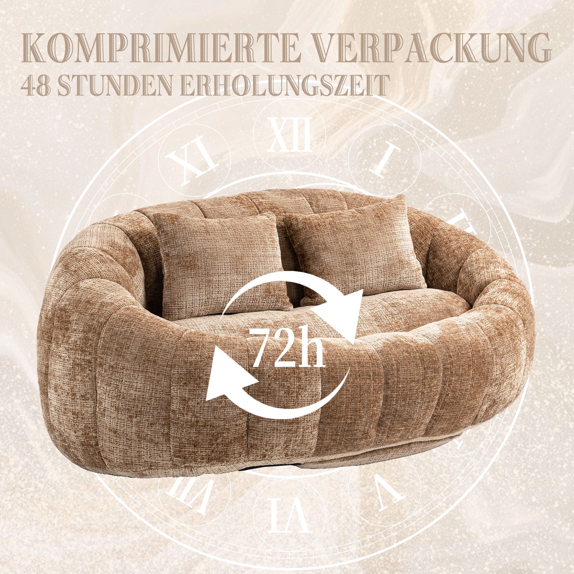 Logidon Zitzakbank Luxe Chenille Koffie Lounge Stoel