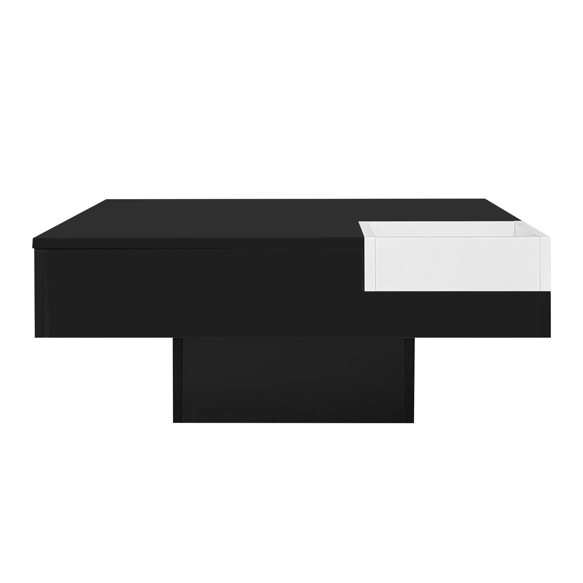 Logidon Hoogglans Salontafel Uitneembare Box Wit Zwart 72x72x30 cm