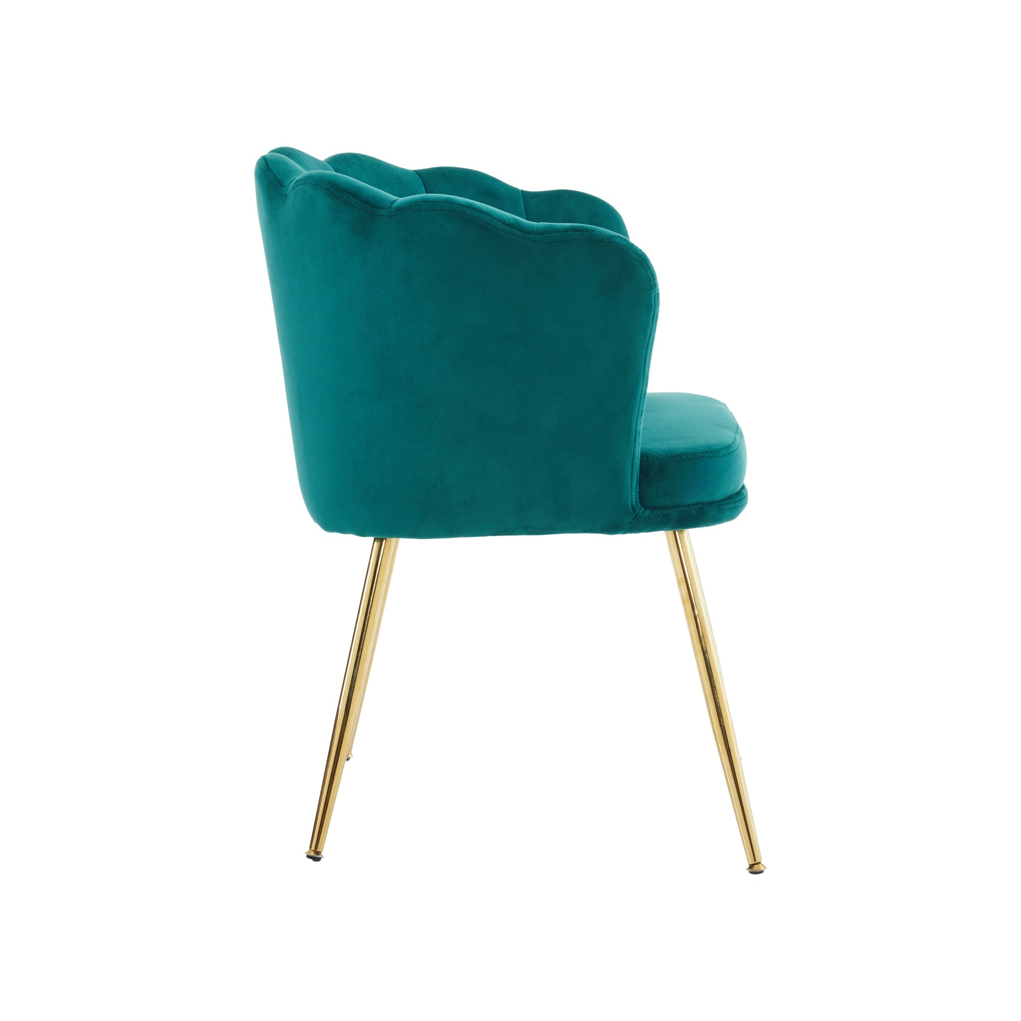 Logidon Modern Velvet Armchair Green With Gold Legs
