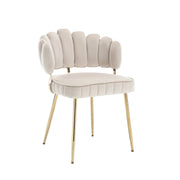 Logidon Modern Velvet Living Room Chairs Ivory Velvet Set of 2