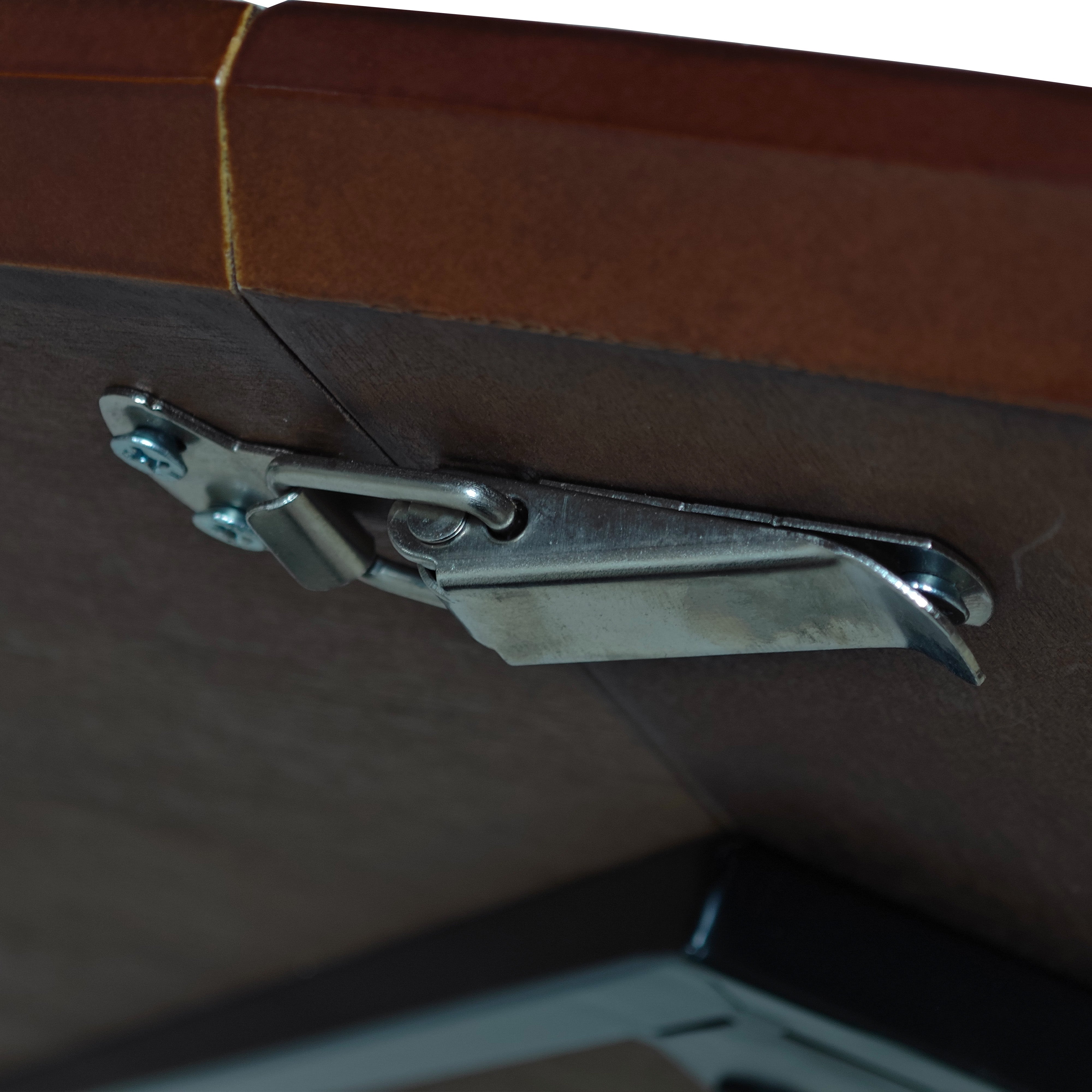 Logidon ronde eettafel 120 centimeter, MDF eikenhoutlook, bruin metalen onderstel