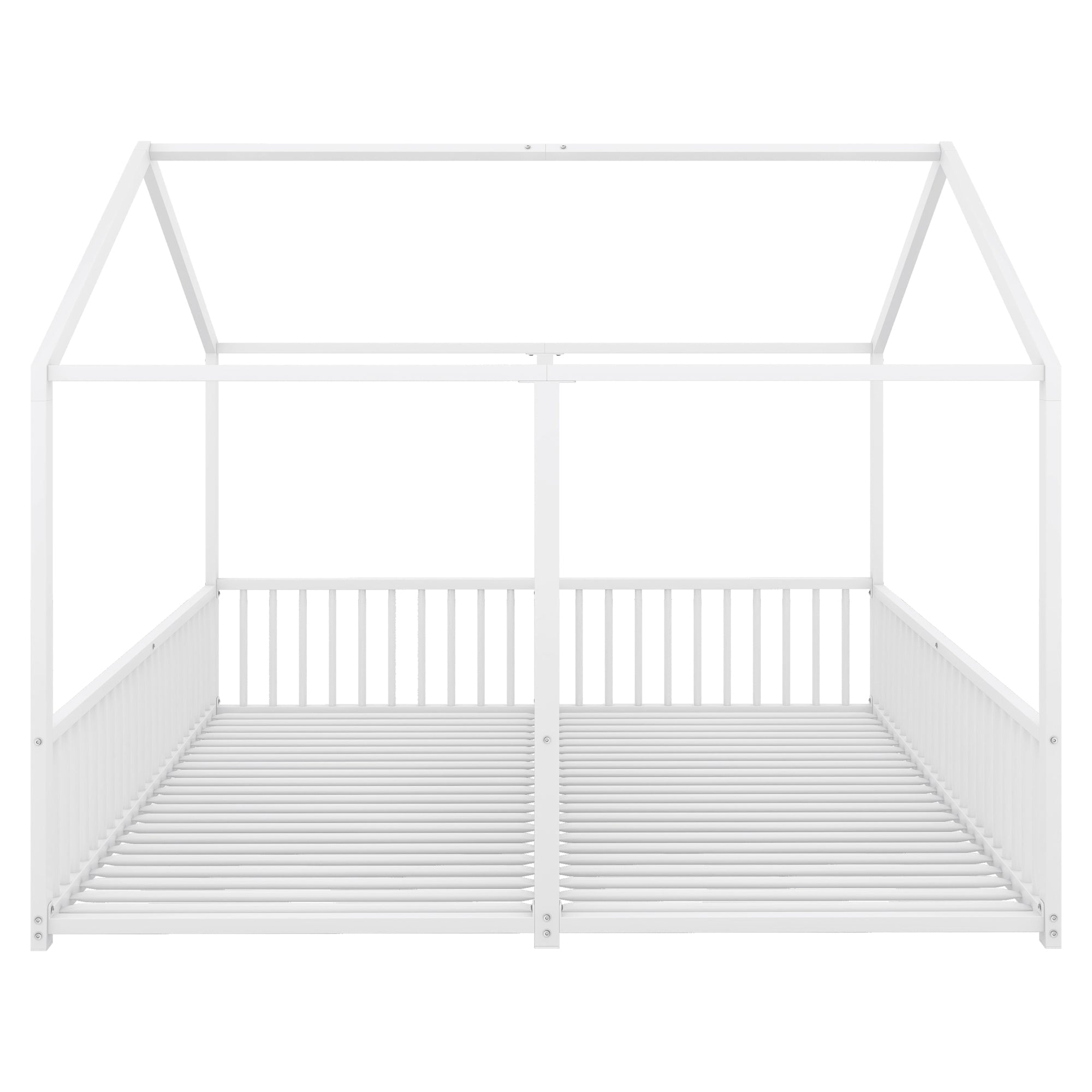Logidon metalen bed kinderbed 90x200 cm huisvorm wit
