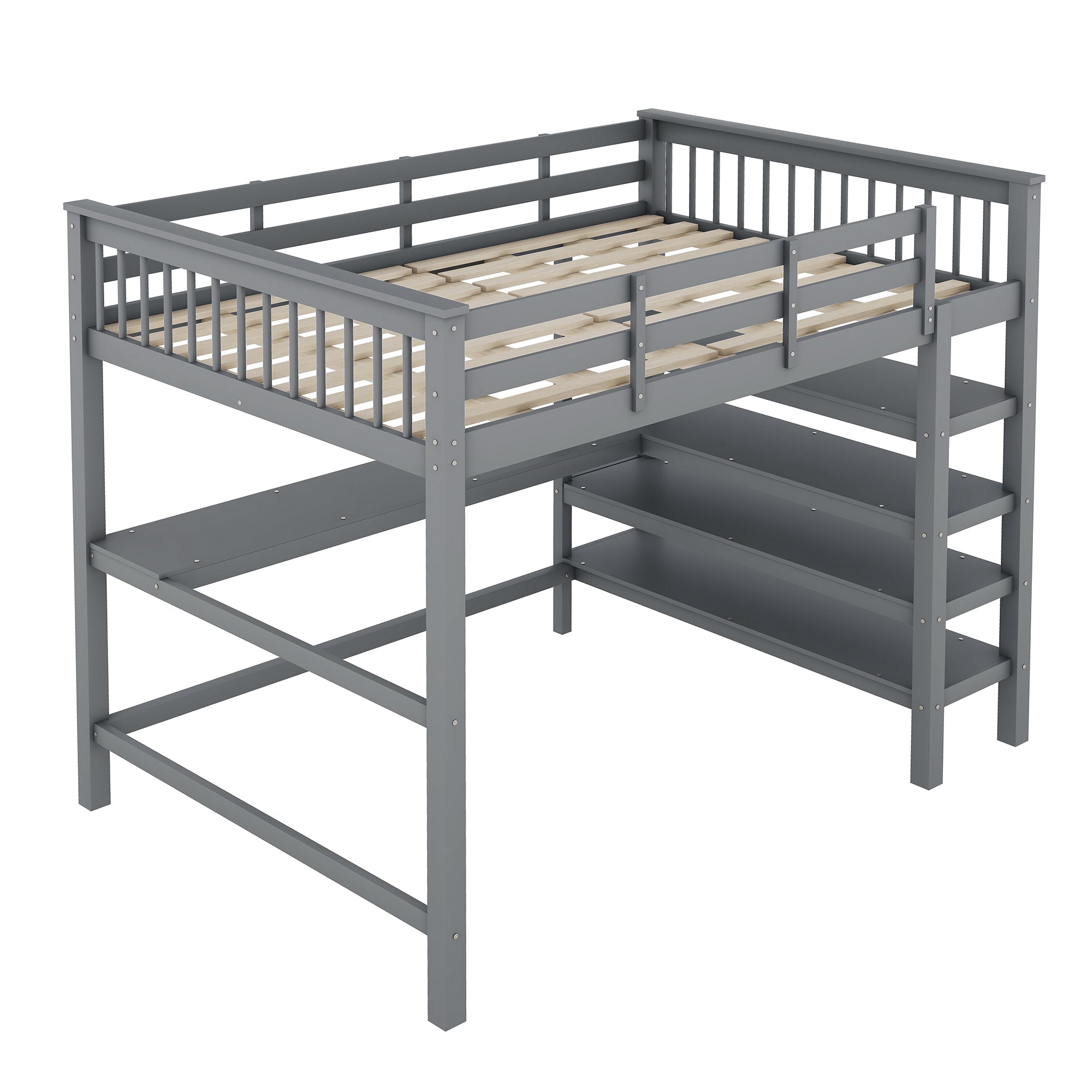 Logidon hoogslaper 140x200 met opbergvakken bureau grijs