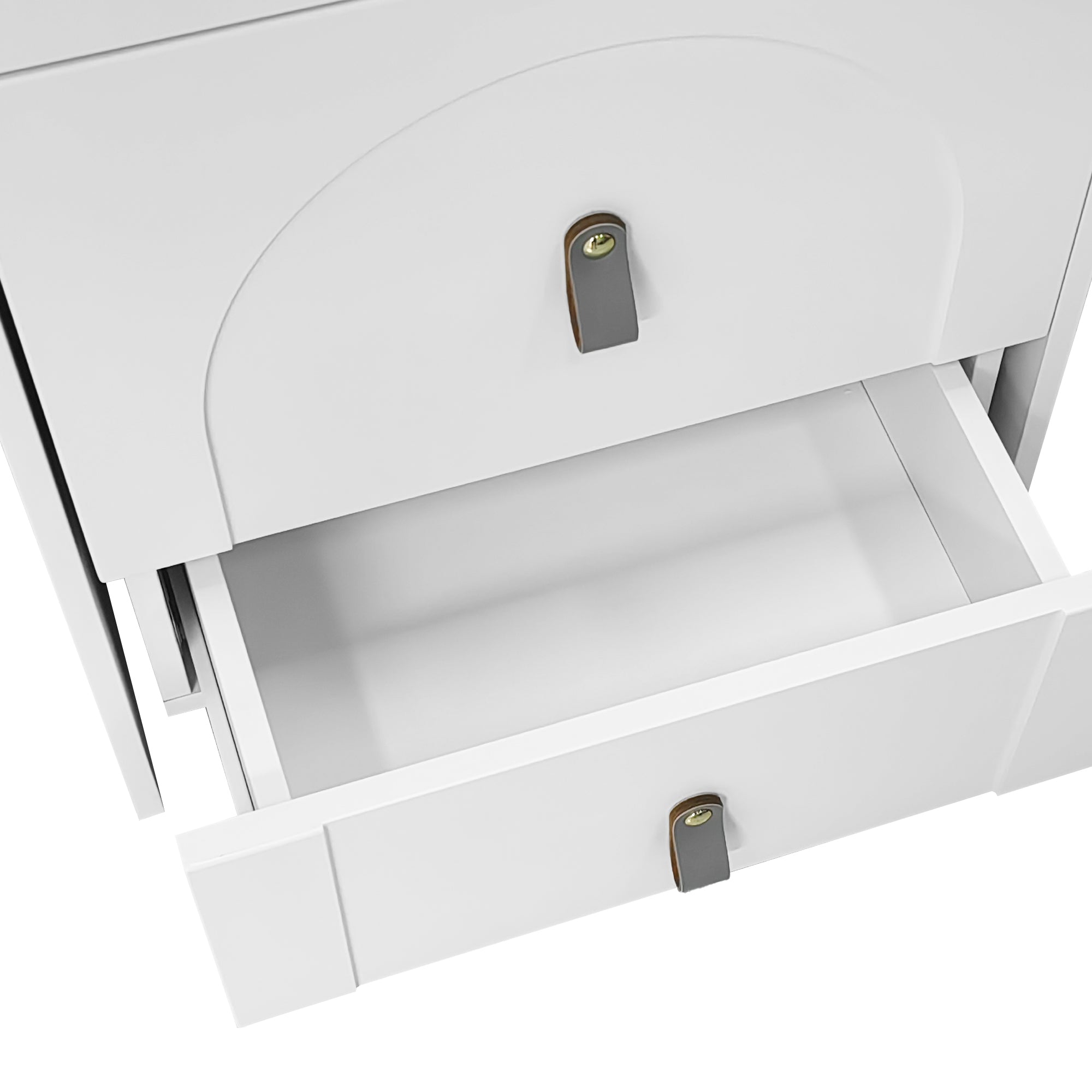Logidon kaptafel met spiegel en LED-verlichting wit 3 lades