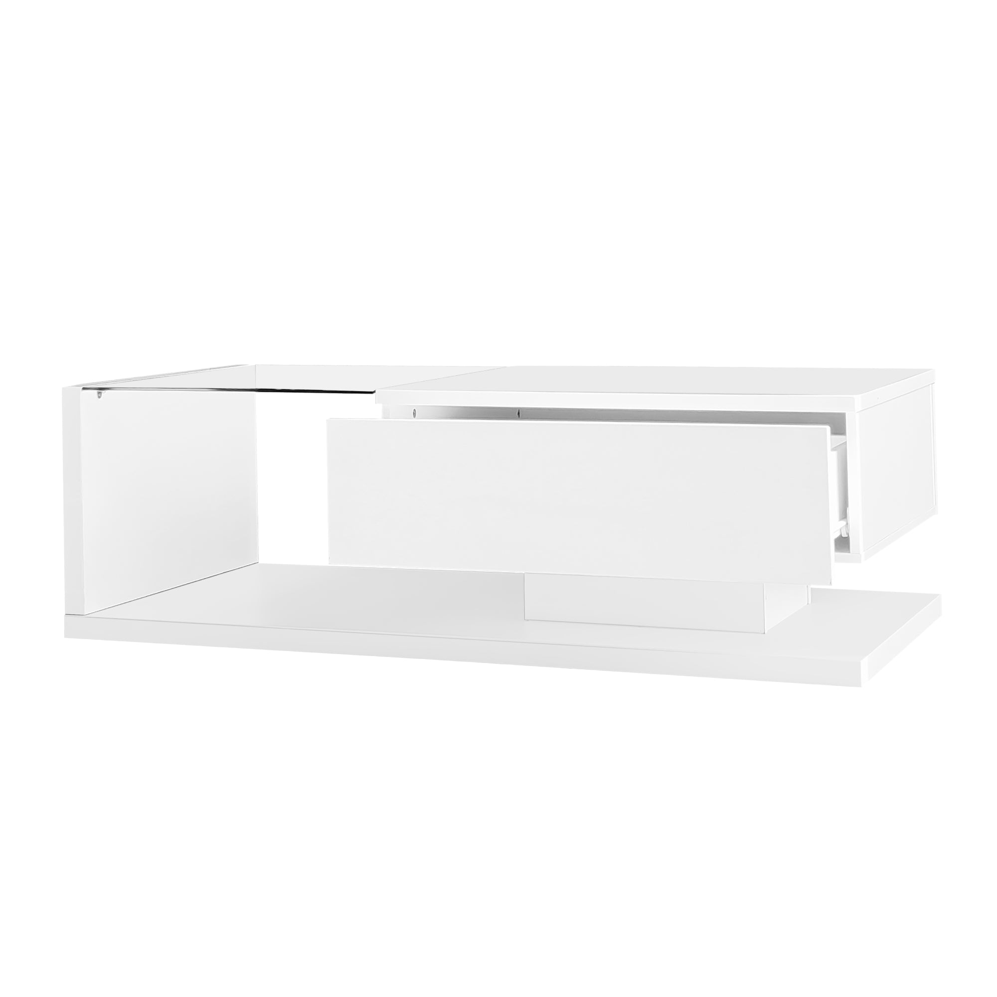 Logidon salontafel hoogglans wit glas LED 105 x 55 cm