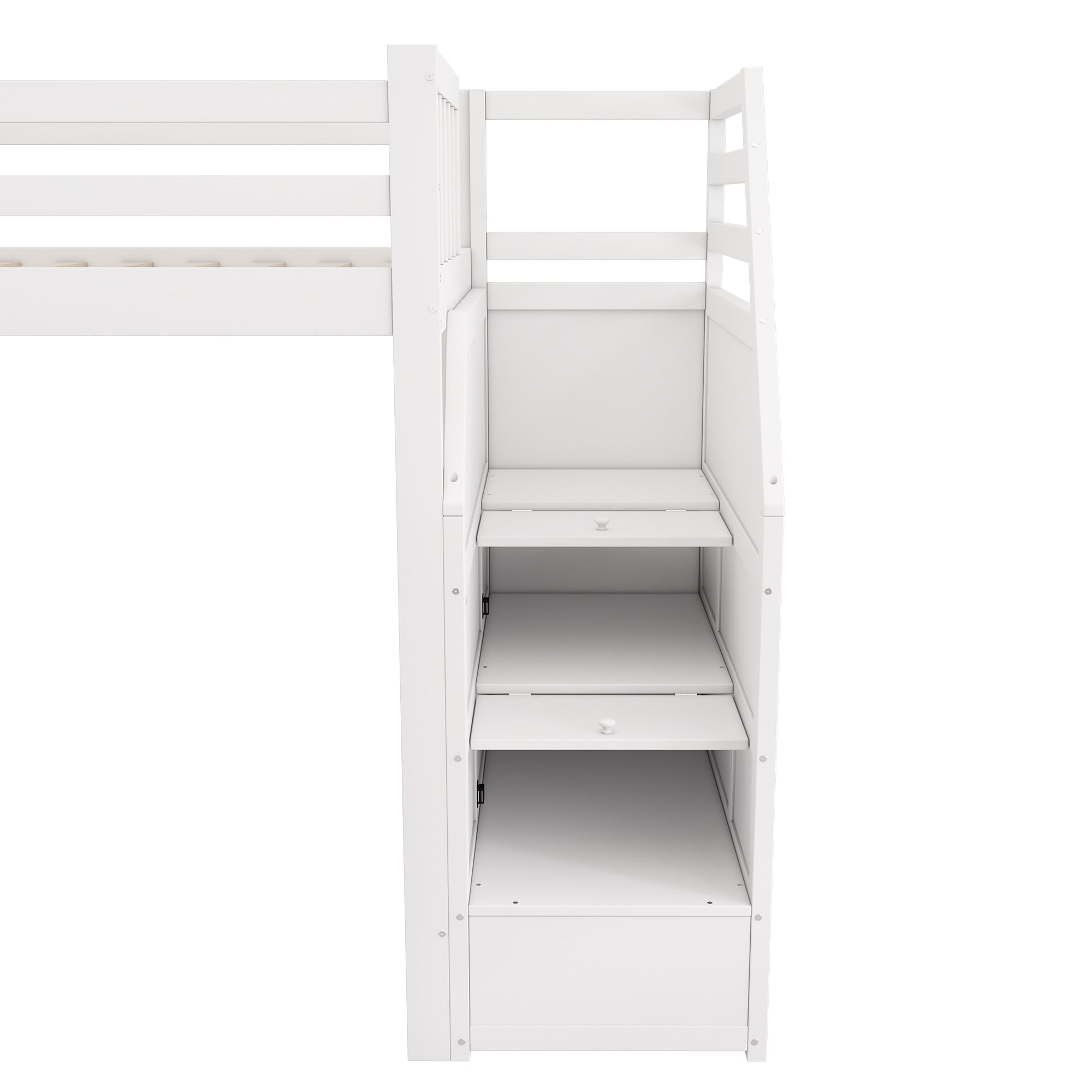 Logidon hoogslaper 90x200 cm met glijbaan en opbergladder wit EN747