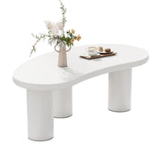 Logidon Witte halve maan salontafel 107x57x40,5 cm MDF en PVC