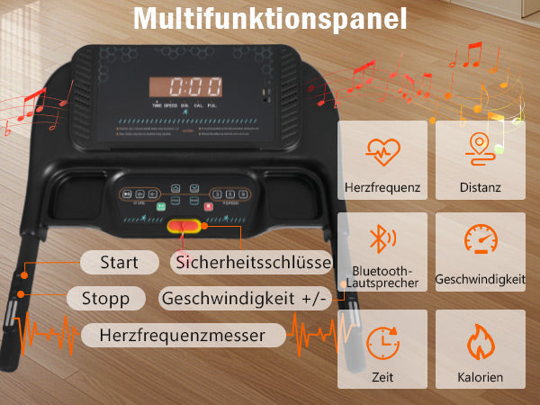 Logidon loopband voor thuis opvouwbare 14 km/u hartslagmeter