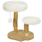 Logidon Kattentoren 61,5 cm Krabpaal van wit perenhout met speelgoedbal