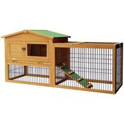 Logidon konijnenhok geel 2-laags houten wintervast 150x52x68 cm