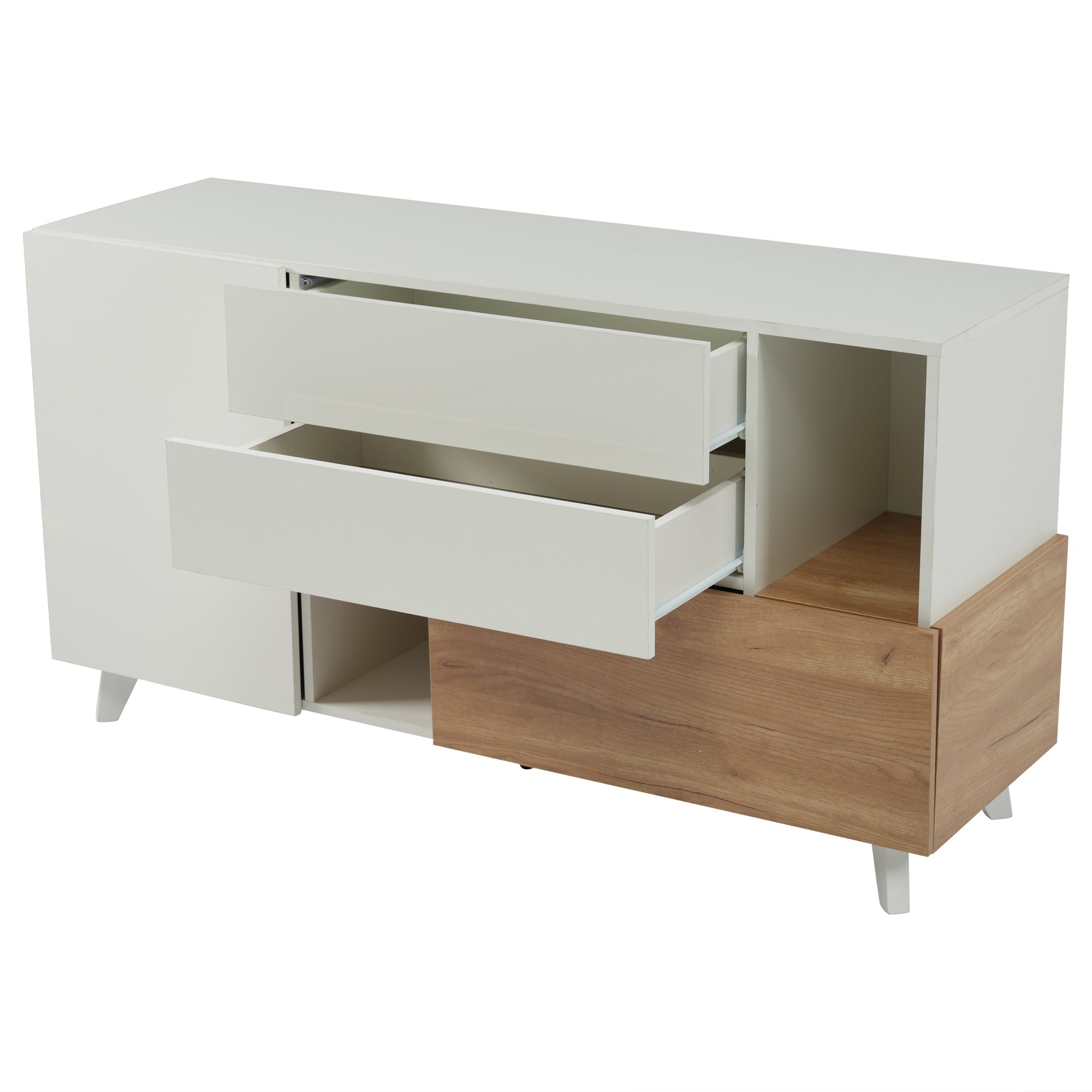 Logidon dressoir hoogglans wit 130x40x70 cm met opbergruimte