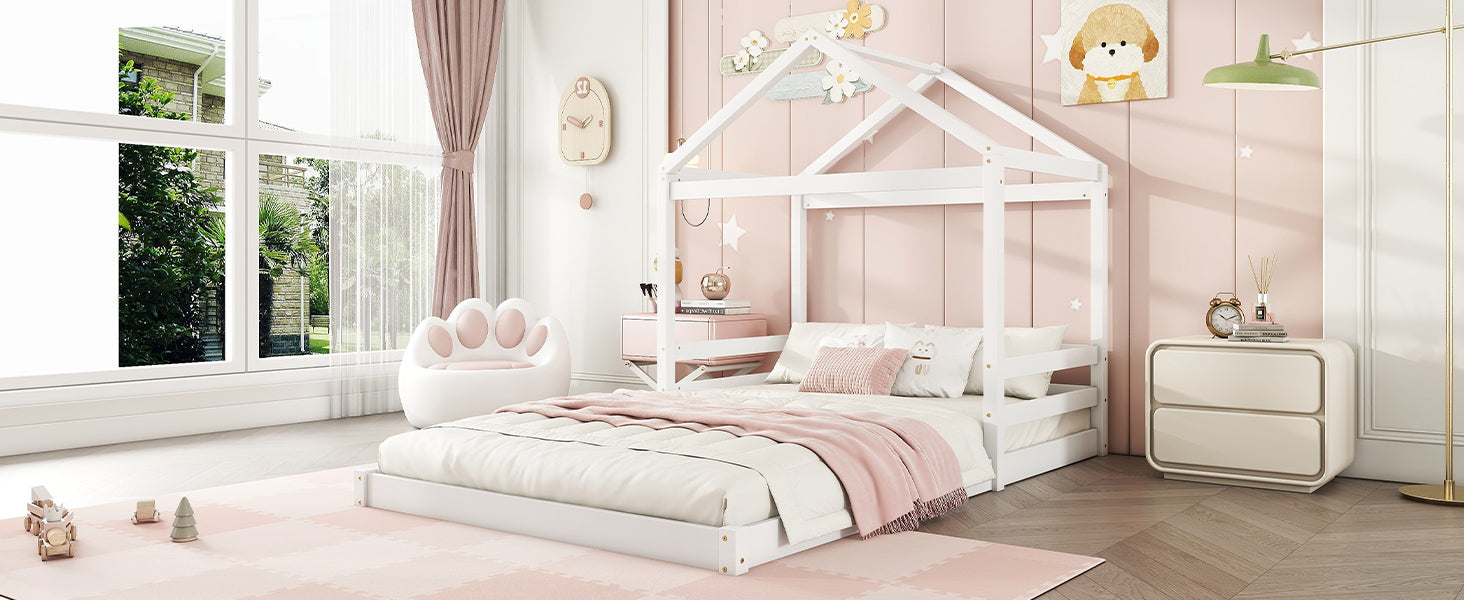 Logidon huisbed 140x200 wit grenenhout minimalistisch