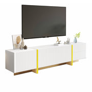 Logidon TV-meubel 190 cm wit goud houtnerf 3 deuren 2 lades