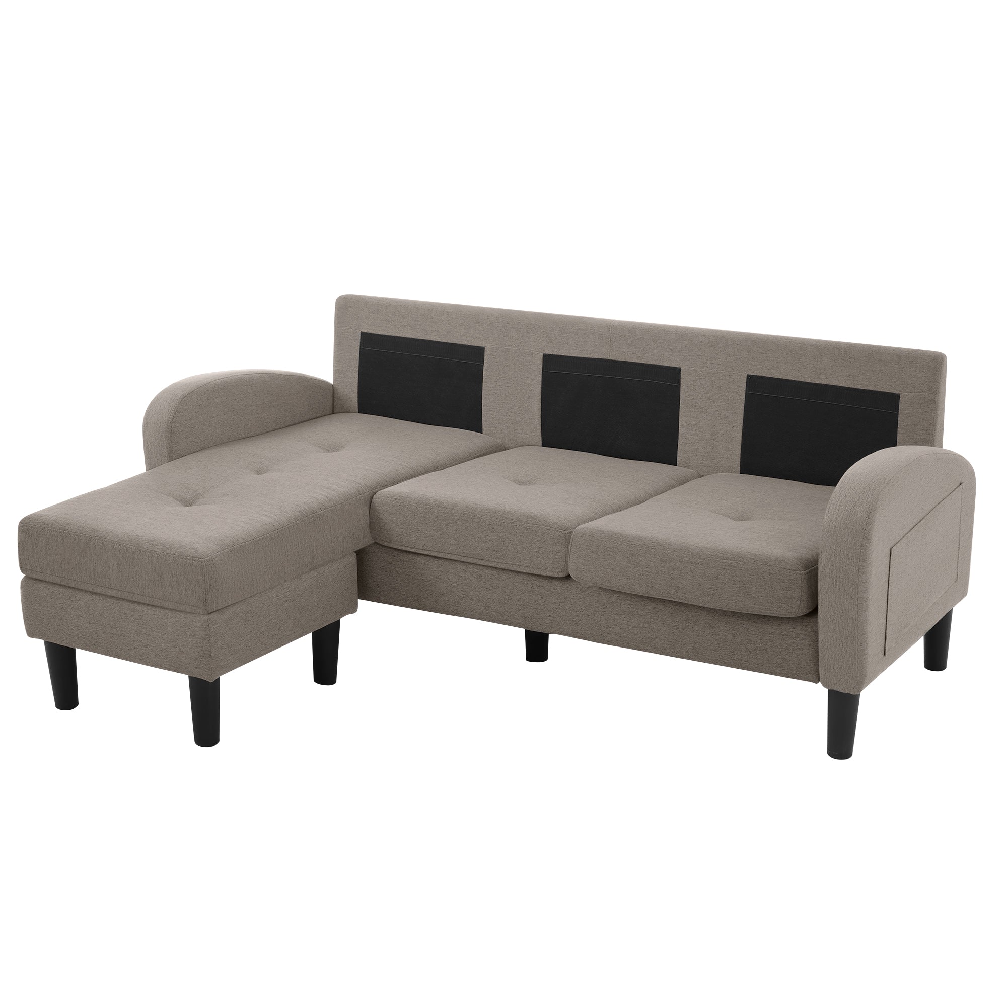 Logidon L-vormige hoekbank met chaise longue 3-zits 185x118x82 cm