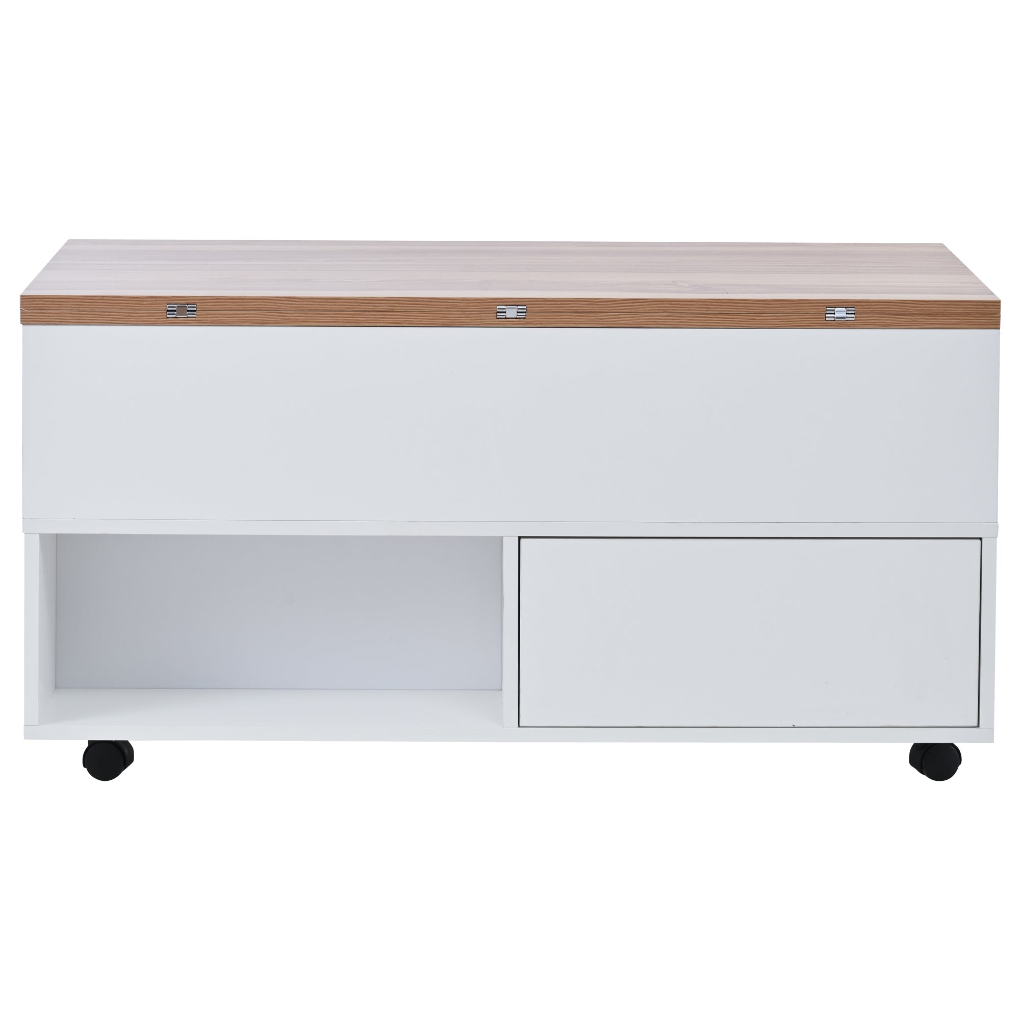 Logidon salontafel Lift Top 100x50 wit houtlook met 4 lades