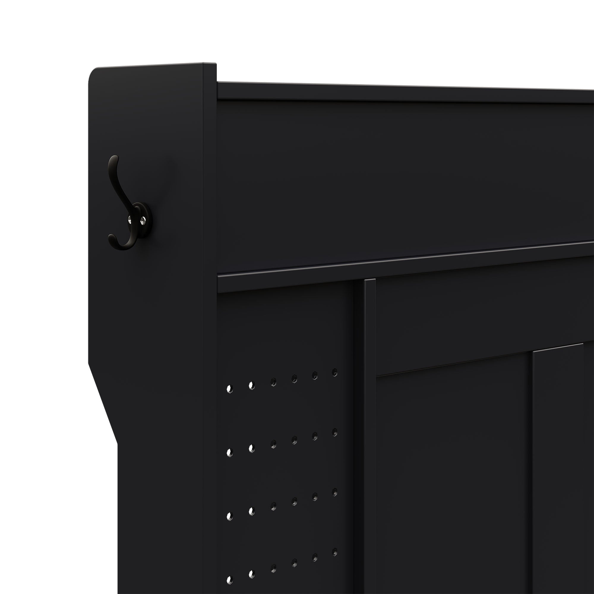 Logidon kledingkastset zwart 100x185,5x40 cm met bank 6 haken