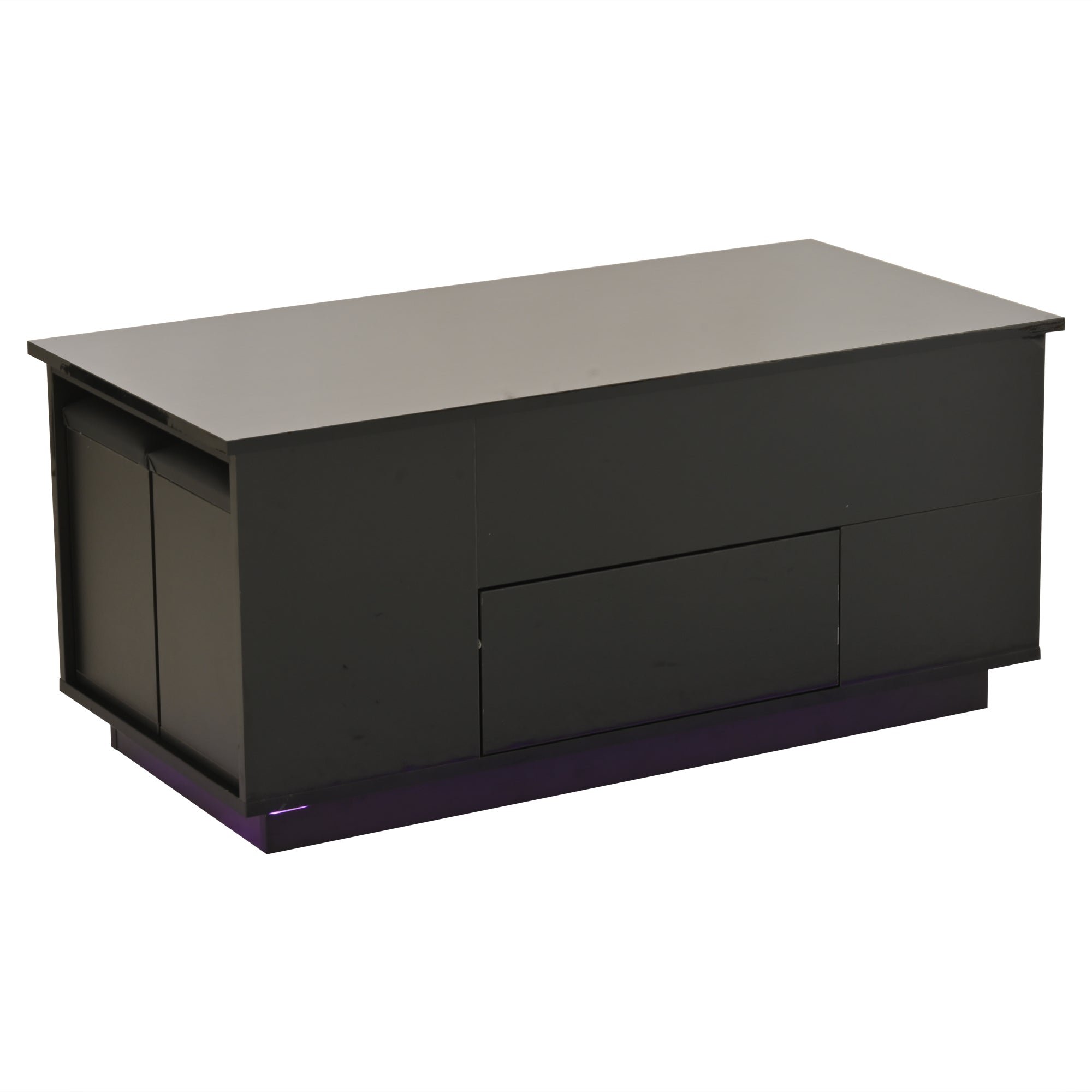 Logidon 4-in-1 in hoogte verstelbare salontafel zwart 100x50x45 cm LED