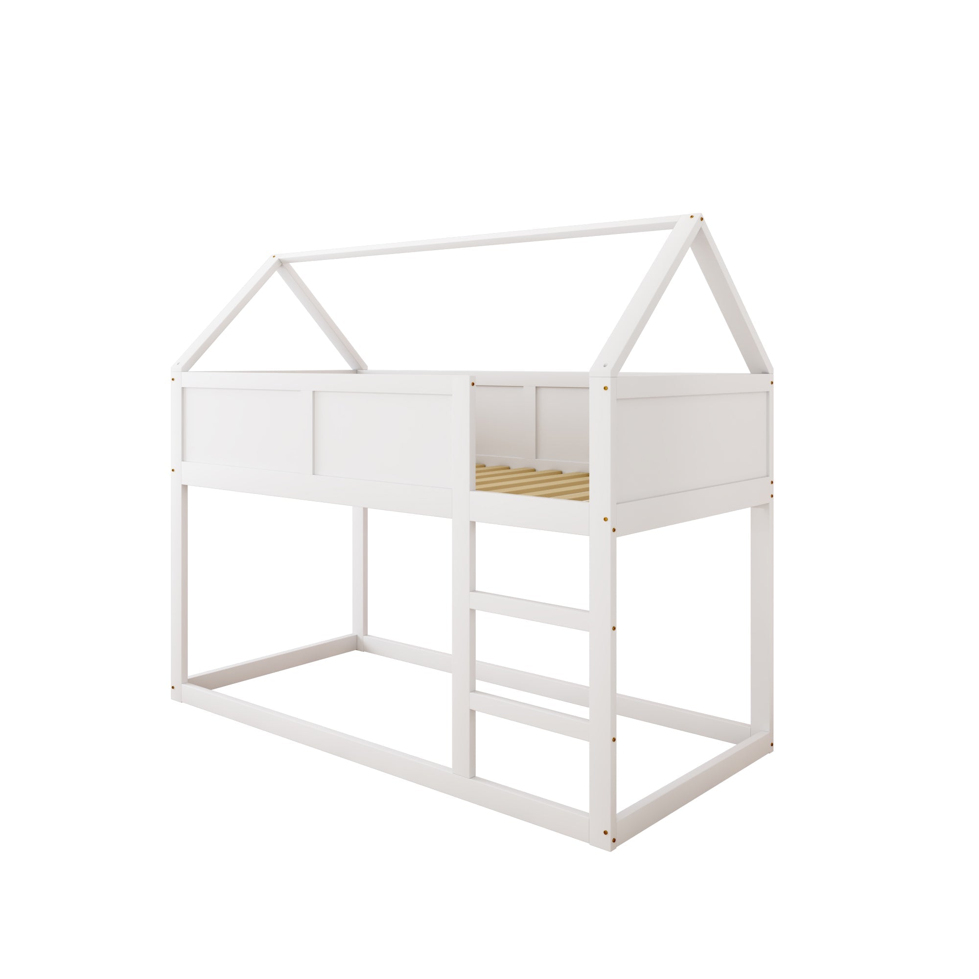 Logidon stapelbed kinderbed 90x200 cm wit met massief houten trap