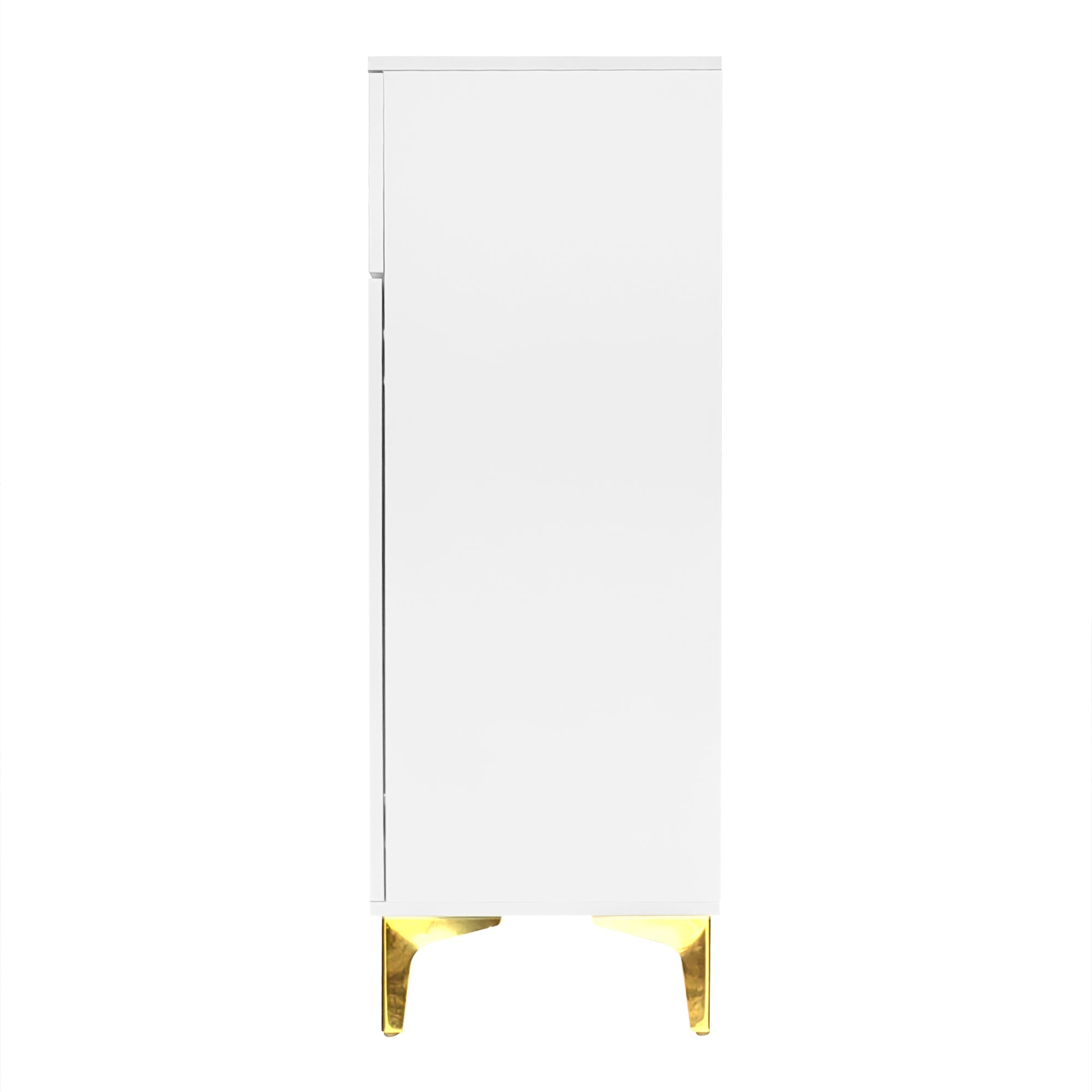 Logidon Sideboard White With Structured Panel And Adjustable Shelves