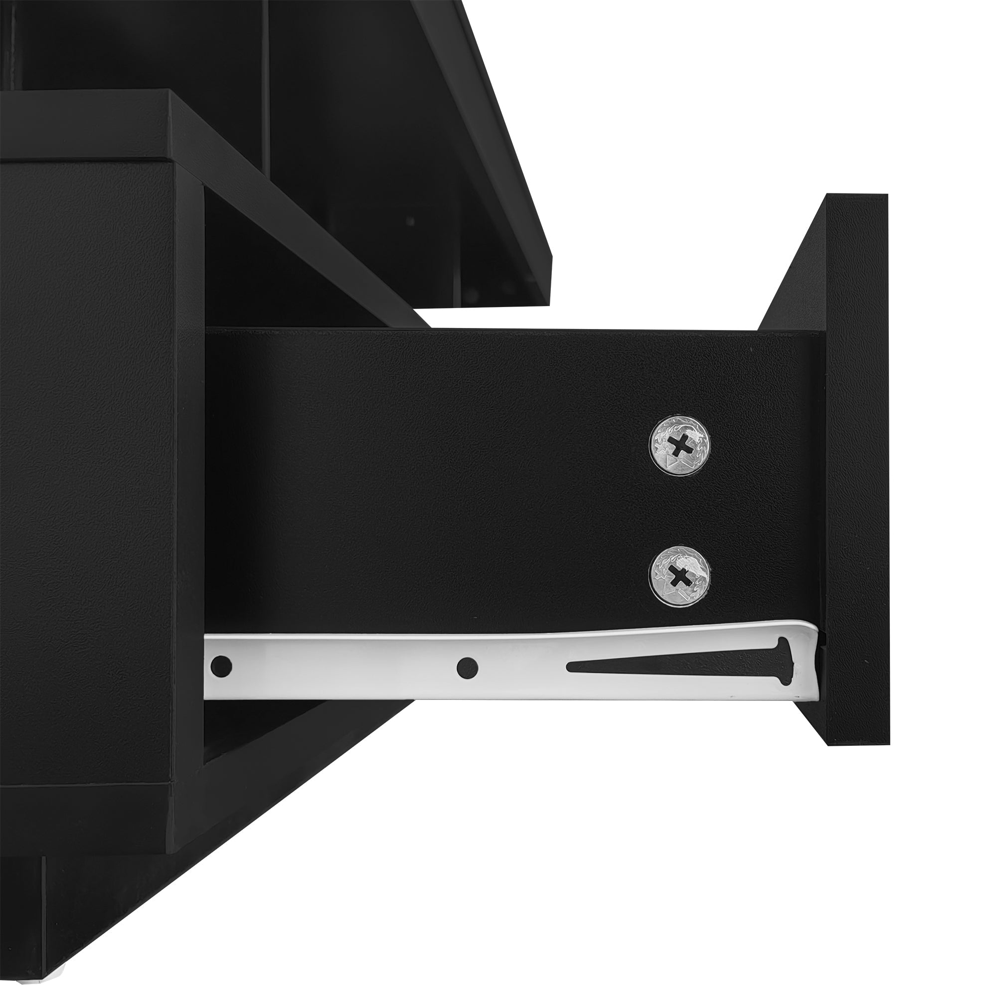 Logidon hoogglans salontafel zwart 95x50x42,5 cm glazen bladen