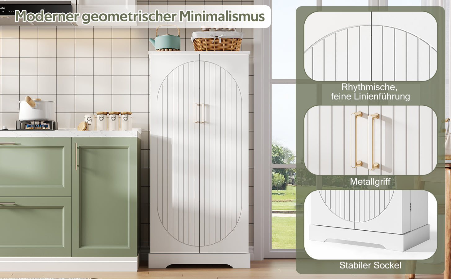 Logidon keukenkast wit 60x35x128 cm met LED sensorlicht