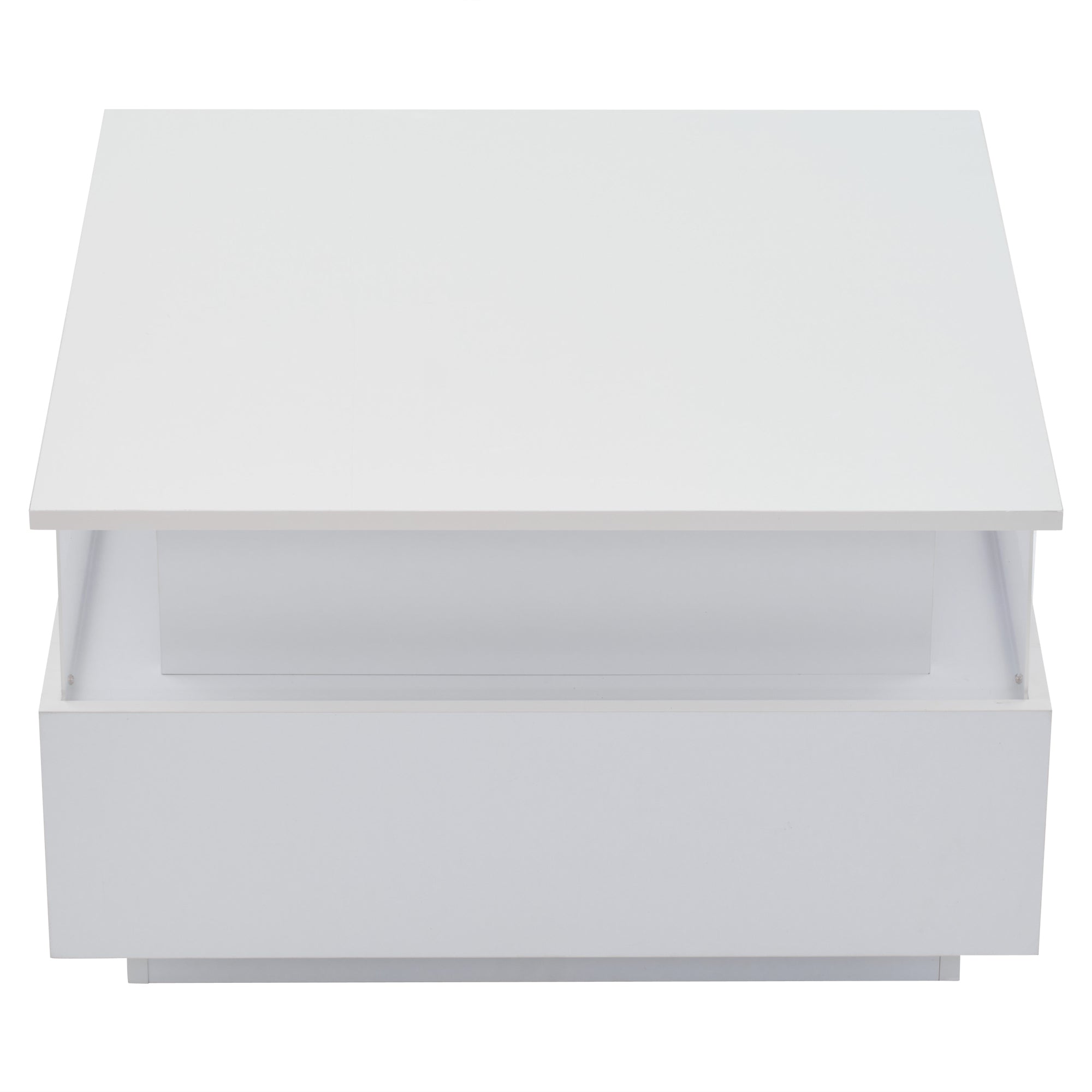 Logidon witte hoogglans salontafel 70x70x41 cm met LED-verlichting