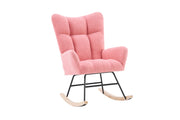 Logidon Moderne Schommelstoel Roze Met Hoge Rugleuning