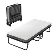 Logidon opklapbed 90x190 cm met 10 cm traagschuimmatras zwart 4 wielen
