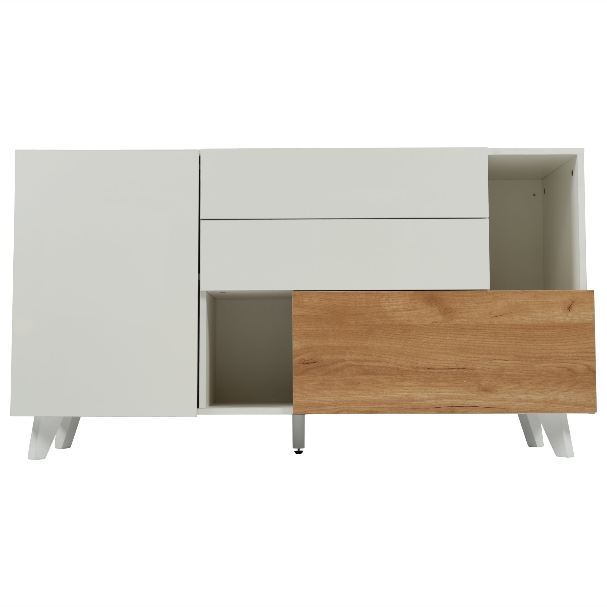 Logidon dressoir hoogglans wit 130x40x70 cm met opbergruimte