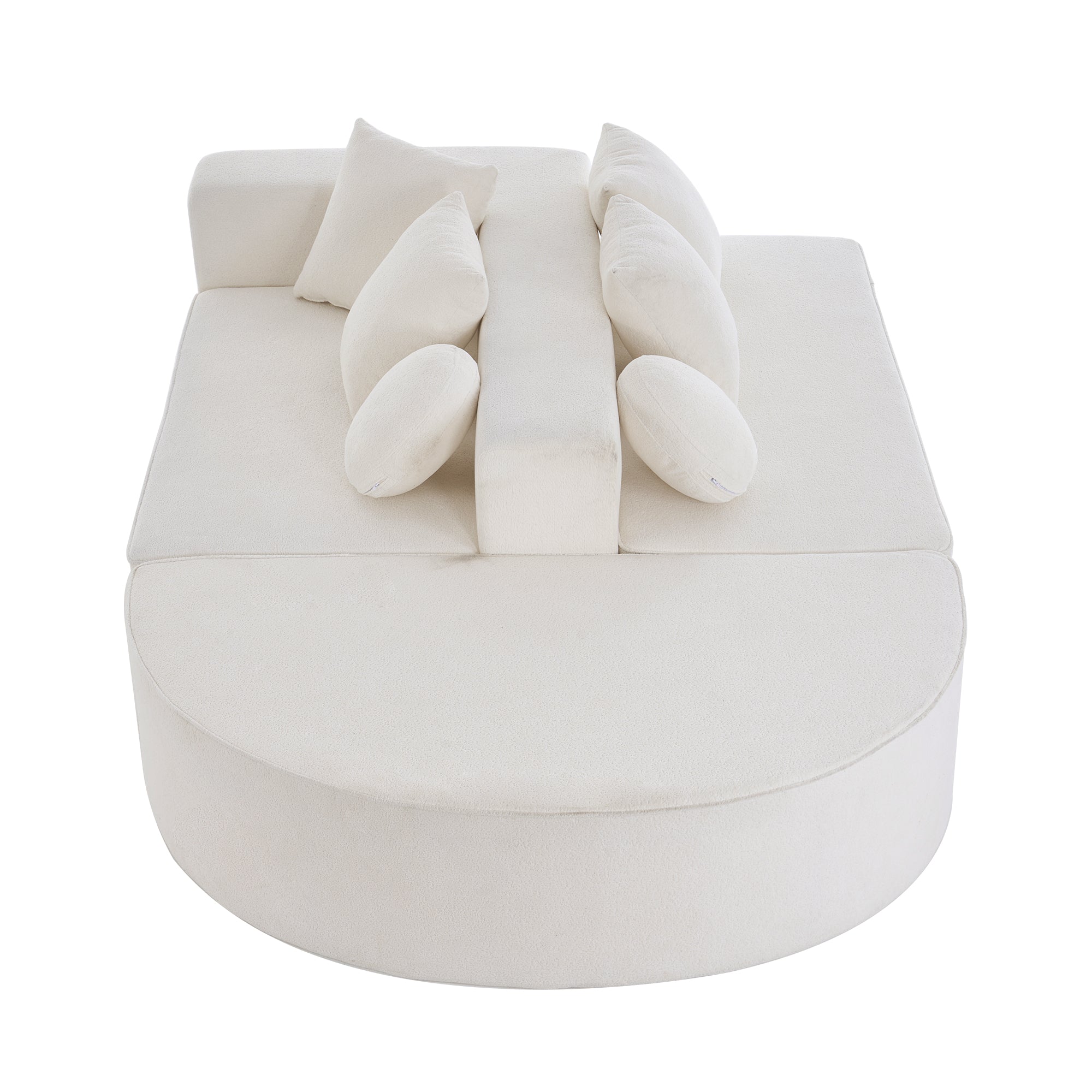 Logidon Modulaire Cloud Sofa 5-zits fluwelen wit fluweel, geen montage